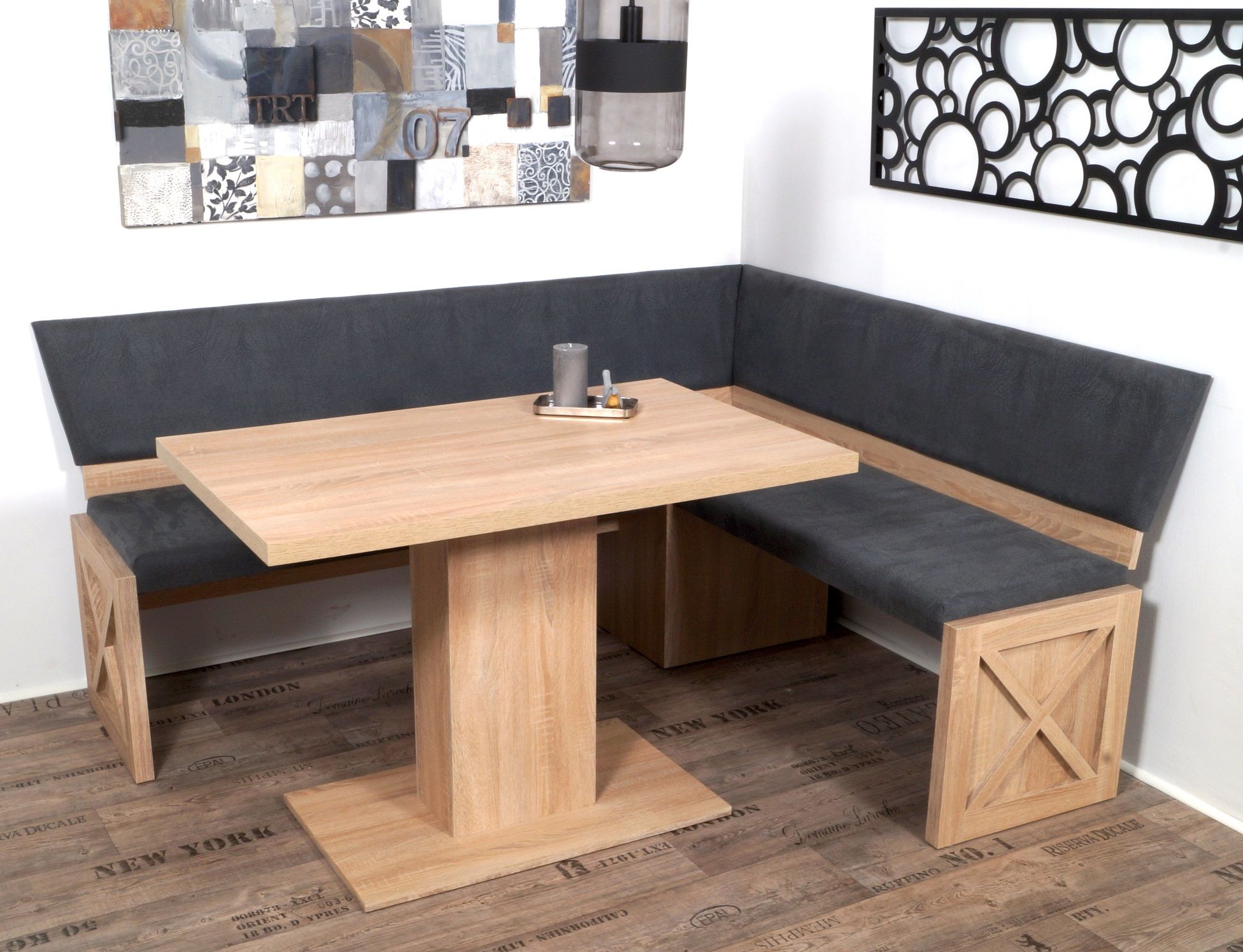 Coin repas avec banquette d'angle 4 éléments MADRANO