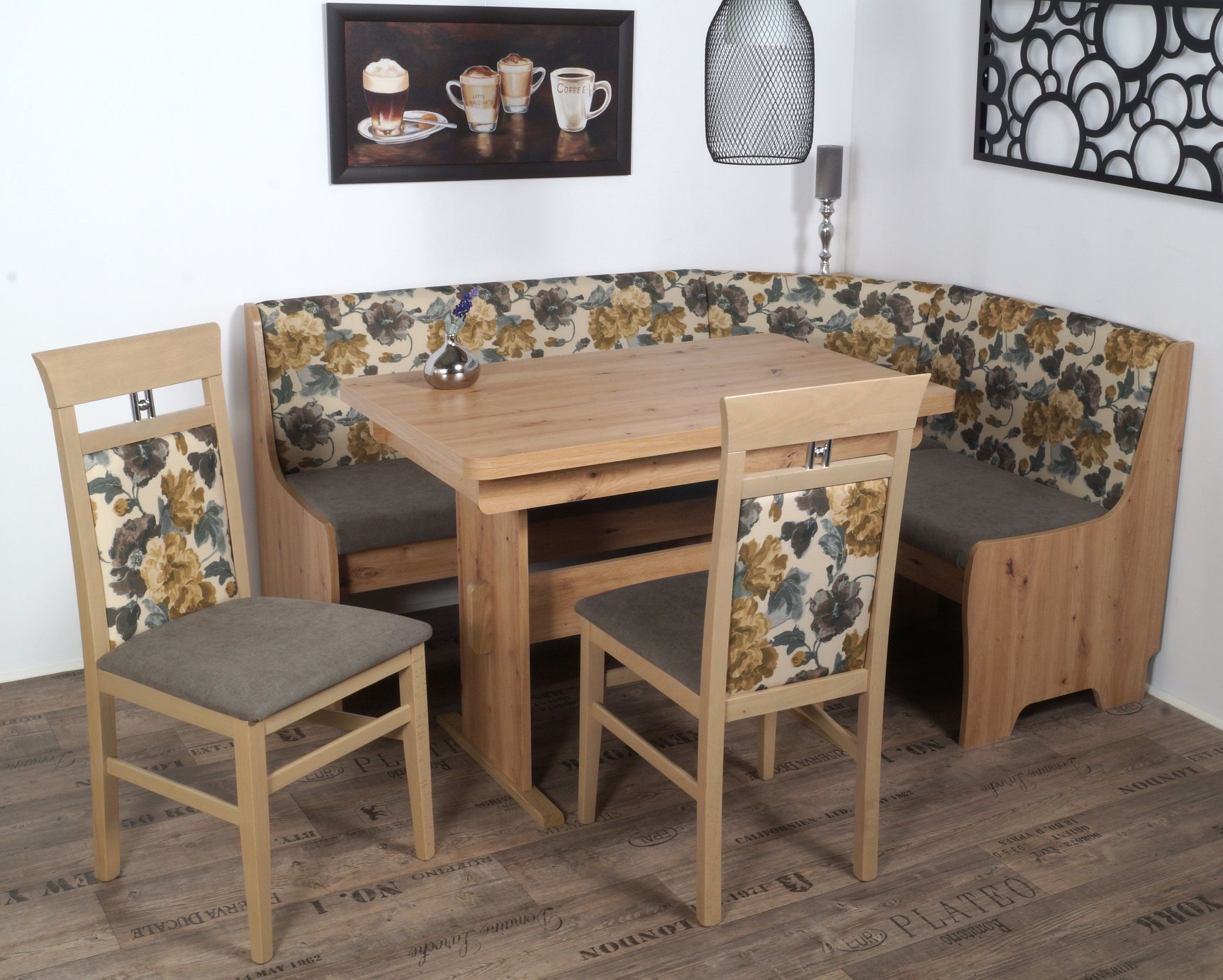 Coin repas avec banquette d'angle 4 éléments BREMEN MT