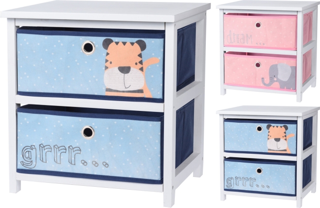 Commode pour enfants 2 tiroirs 2 coloris au choix