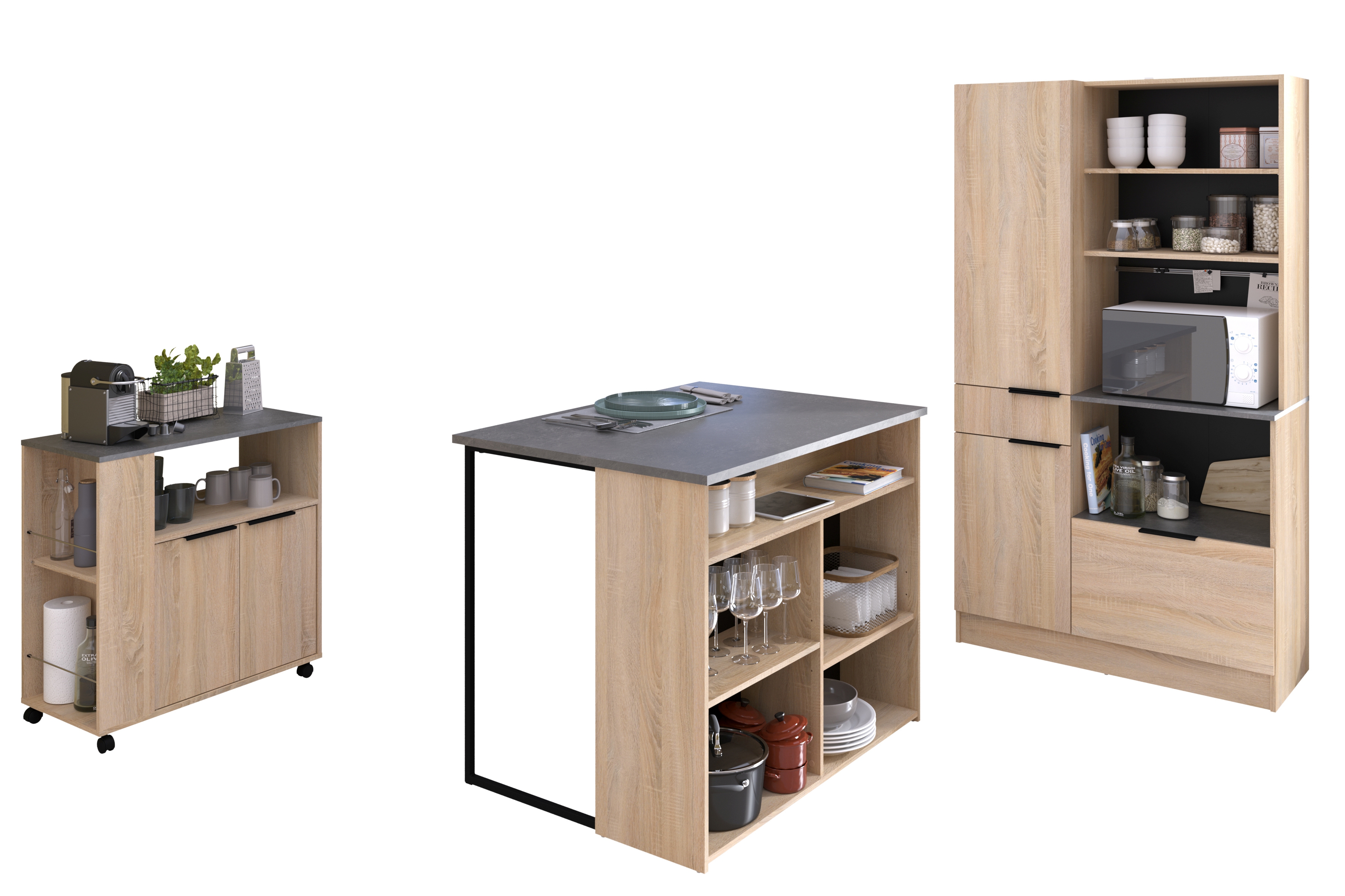 Ensemble de meubles de cuisine avec buffet PORTLAND 3 Ensemble de meubles de cuisine avec buffet PORTLAND 3