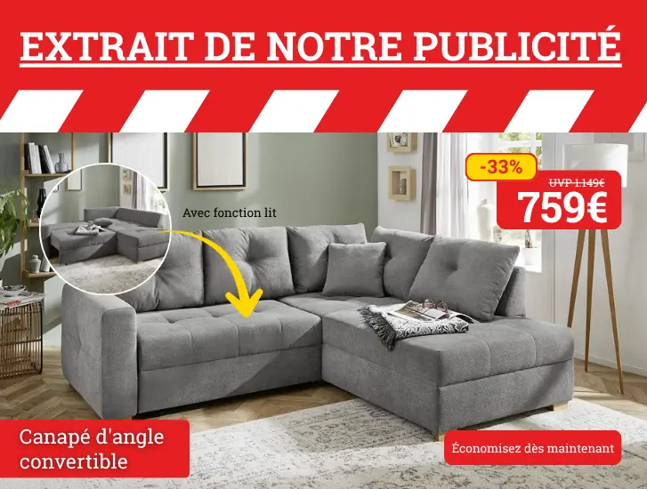 Tiré de notre publicité ! Coin canapé modulable HEIDELBERG