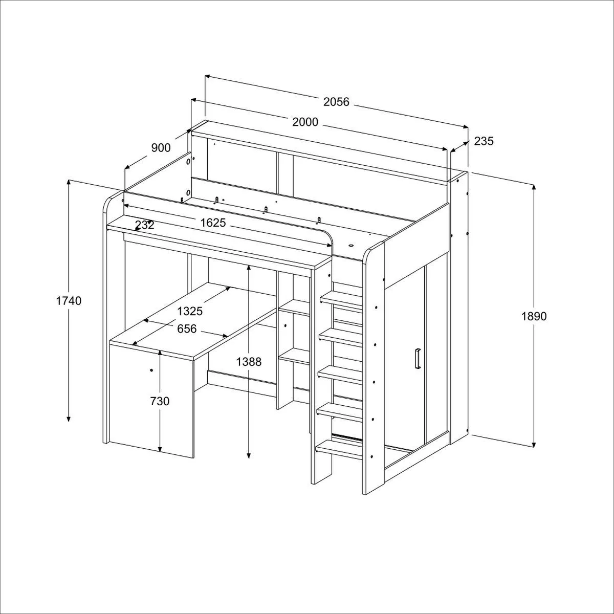 Lit mezzanine HIGHER 1a