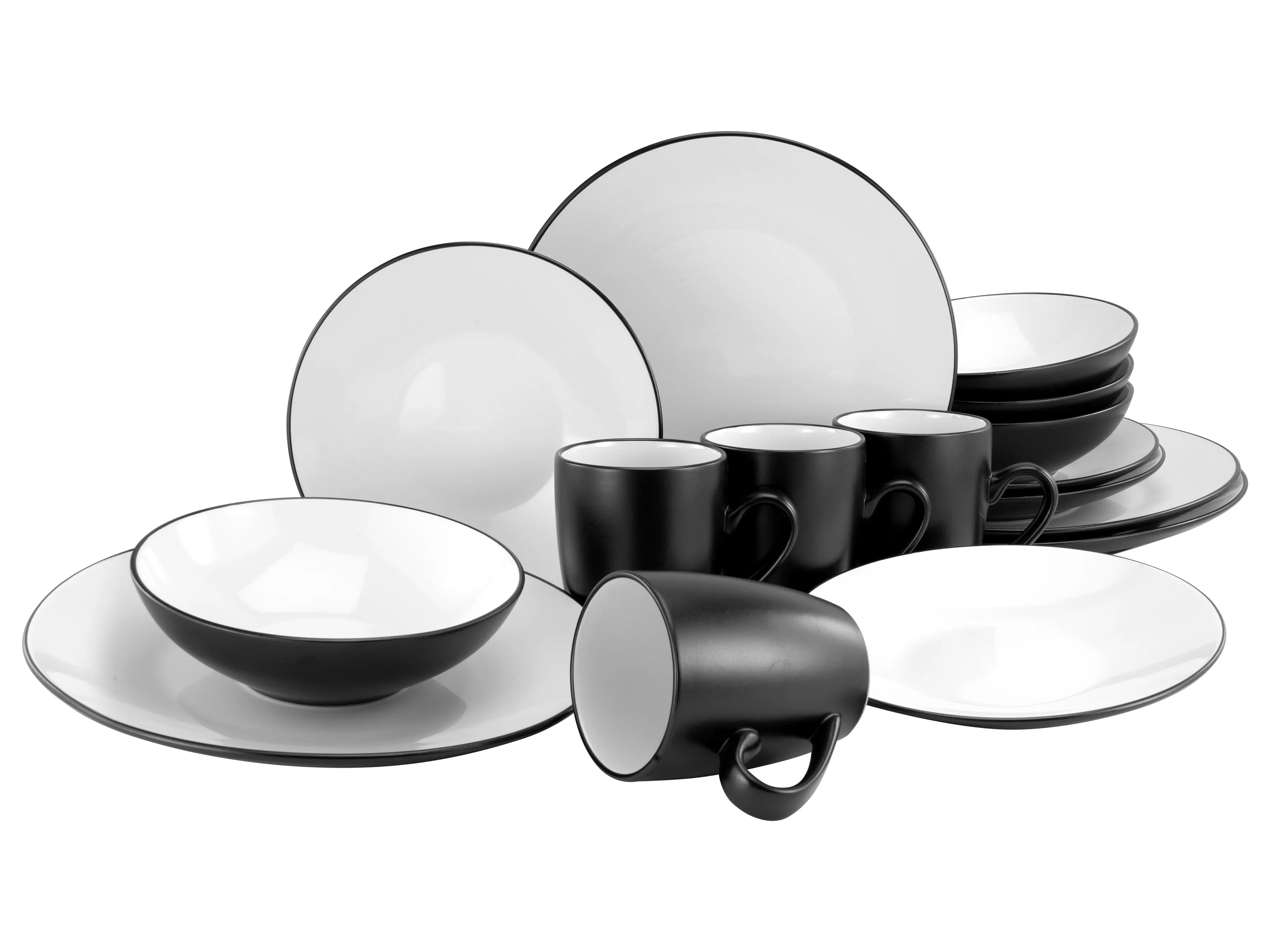 Service de table 16 pièces COOL BLACK