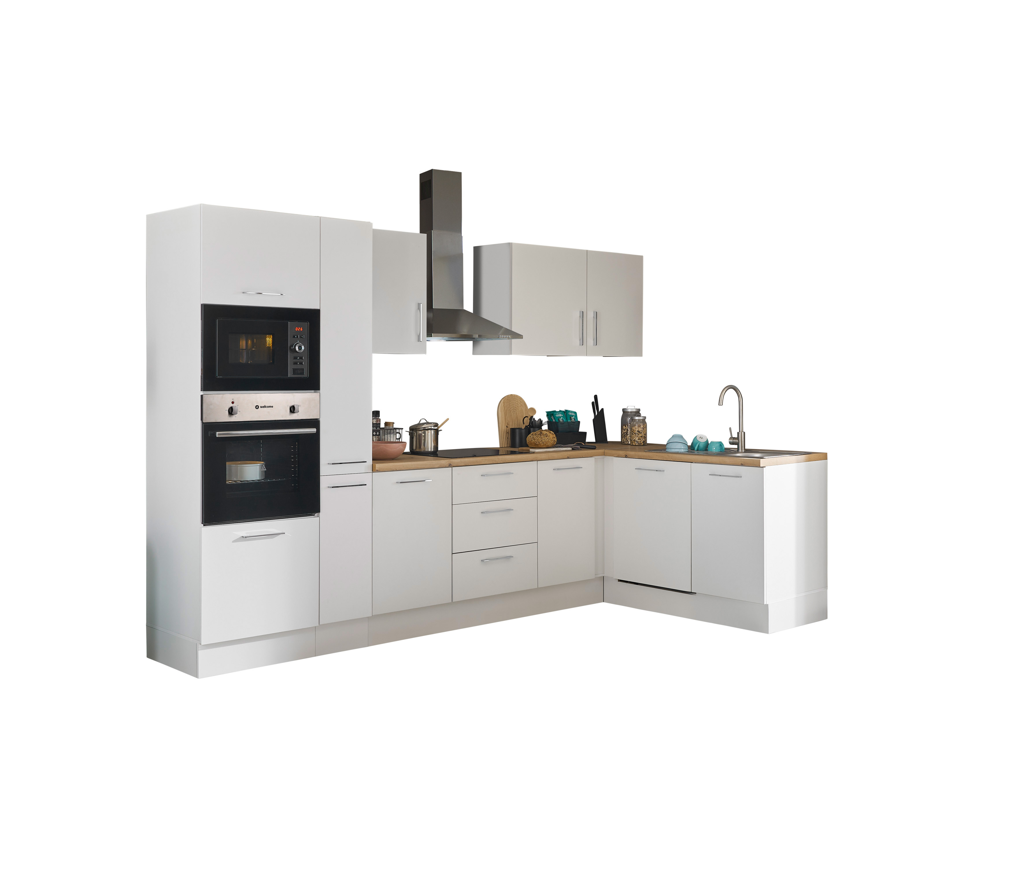 Bloc cuisine avec électroménager CORNWALL (cuisine d'angle-four-lave-vaisselle-micro-ondes) III Bloc cuisine avec électroménager CORNWALL (cuisine d'angle-four-lave-vaisselle-micro-ondes) III