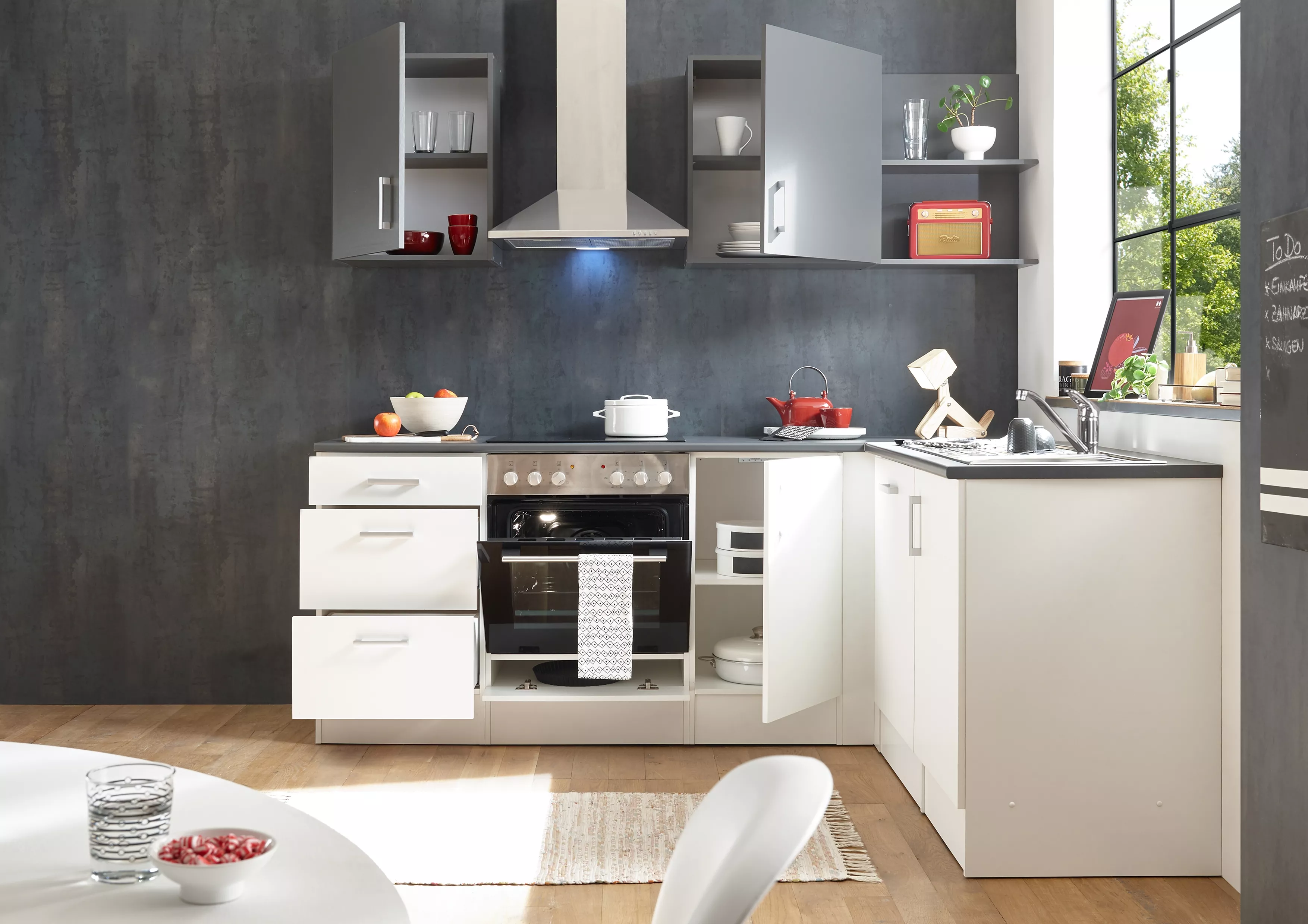 Cuisine d'angle avec électroménager CORNER 220 ECK+E