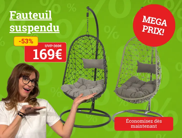 Prix INCROYABLE ! Fauteuil suspendu en osier -> découvrez-le ici