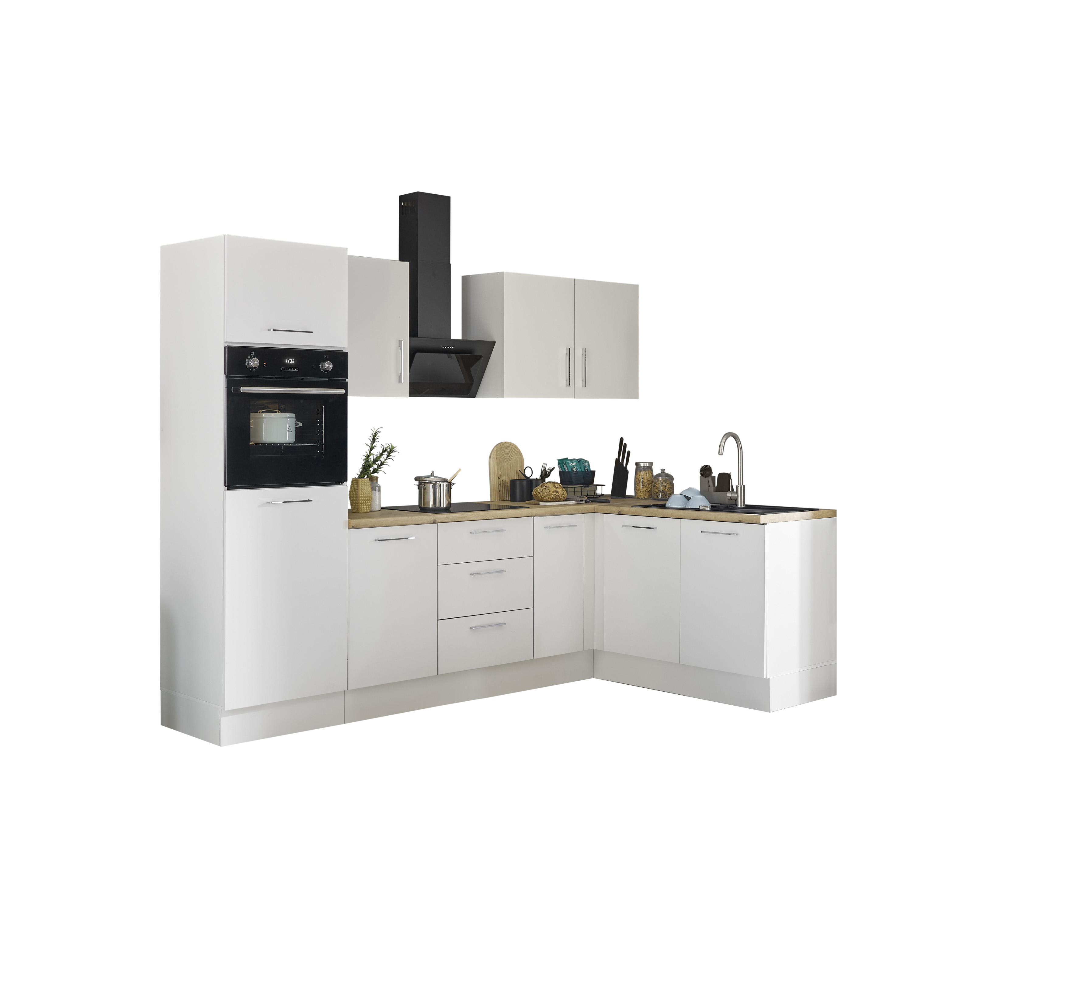 Bloc cuisine avec électroménager CORNWALL (cuisine d'angle-four-réfrigérateur) II