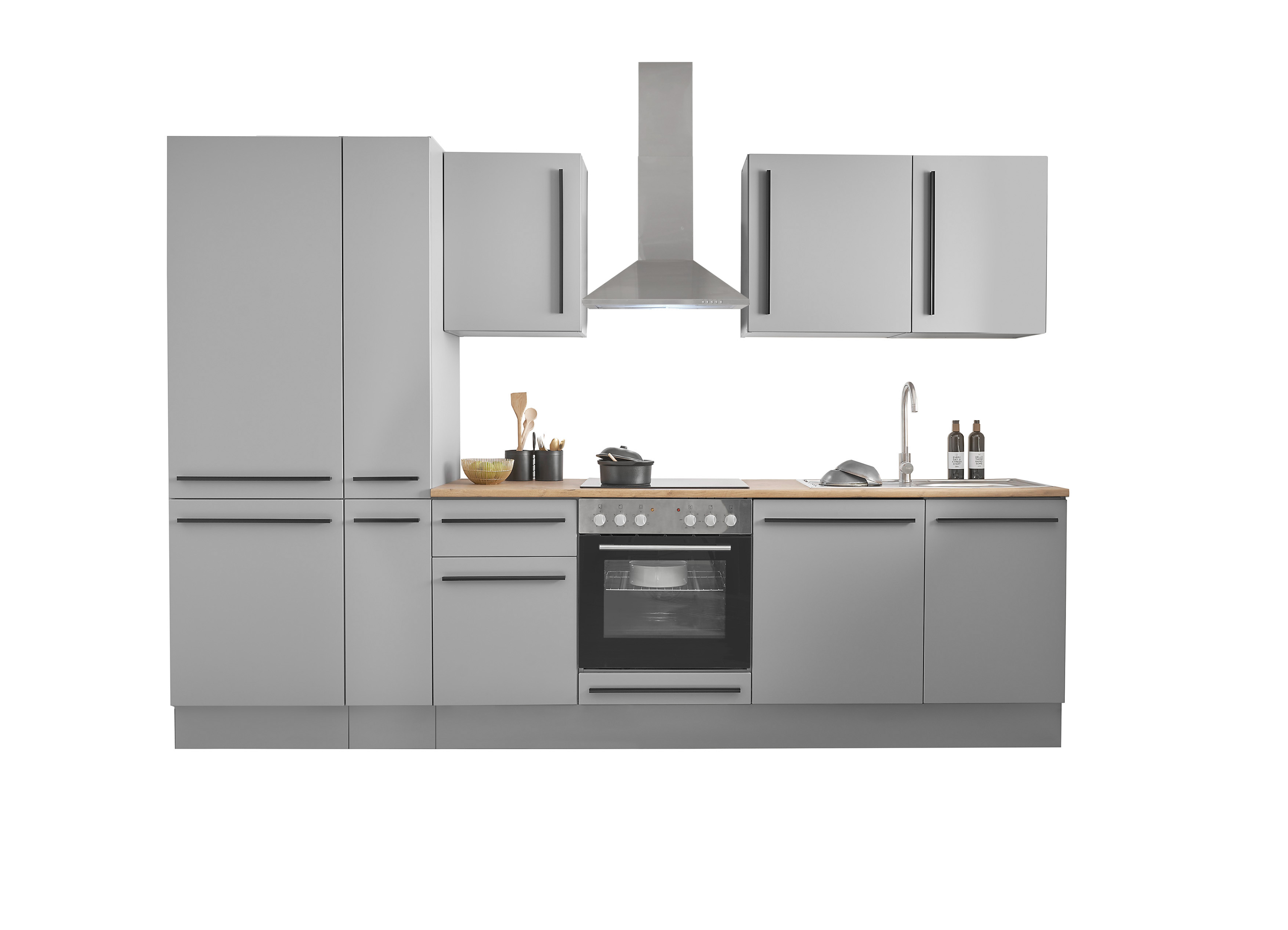 Bloc cuisine avec électroménager MANCHESTER (bloc cuisine-réfrigérateur-armoire coulissante) I Bloc cuisine avec électroménager MANCHESTER (bloc cuisine-réfrigérateur-armoire coulissante) I