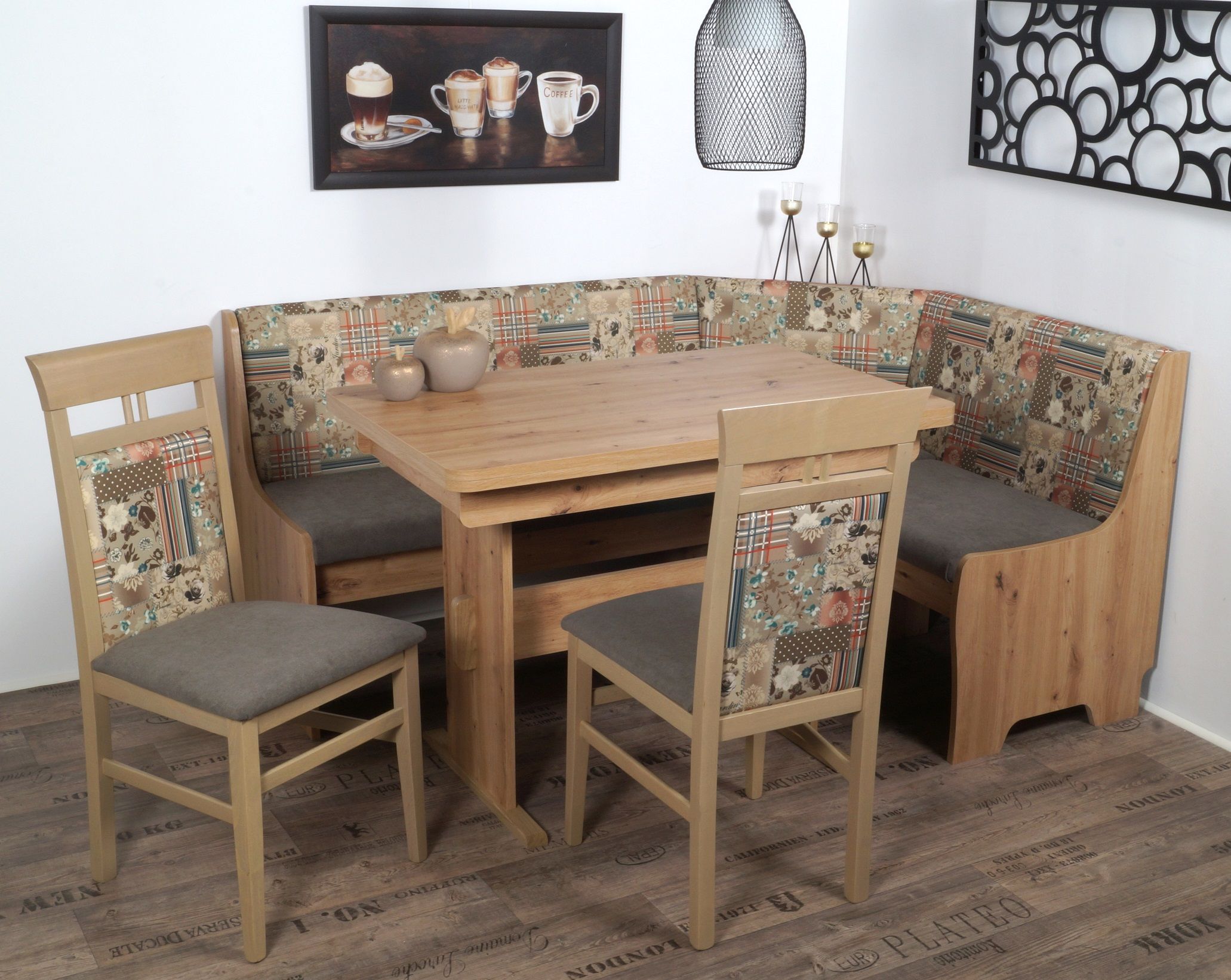 Coin repas avec banquette d'angle 4 éléments BREMEN FG