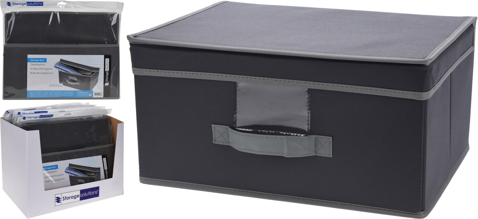 Boîte de rangement avec couvercle anthracite