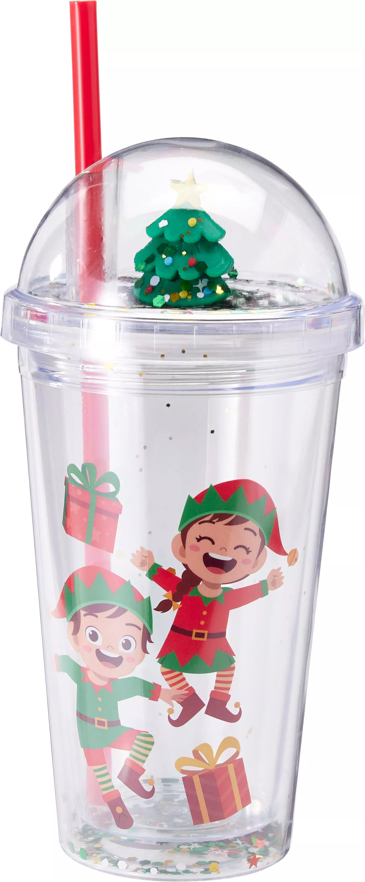 Gobelet avec figurine 3D et neige dans le couvercle CHRISTMAS
