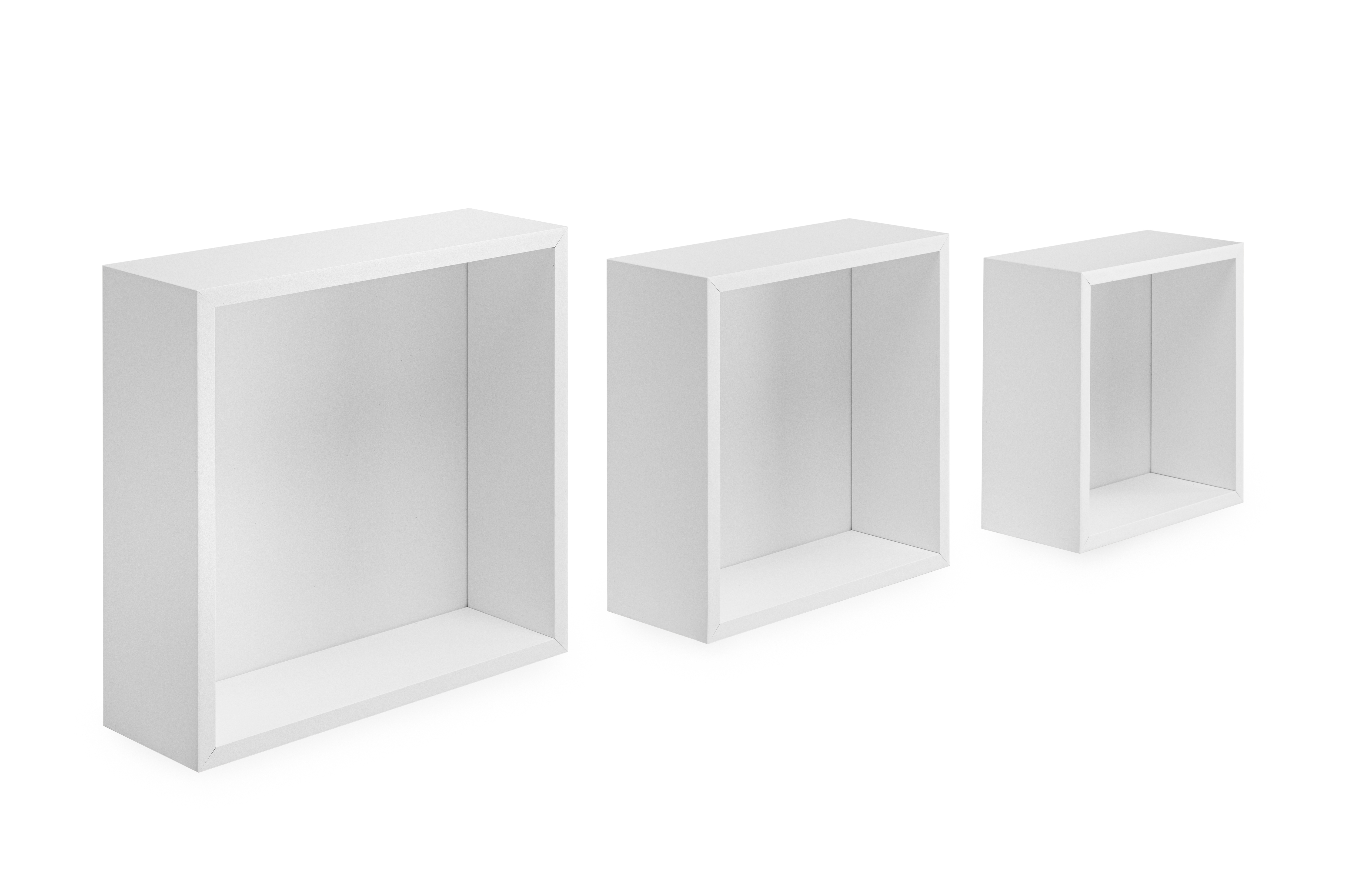 Lot de 3 étagères Cube Blanc Petit modèle - Décoration Murale - Eminza