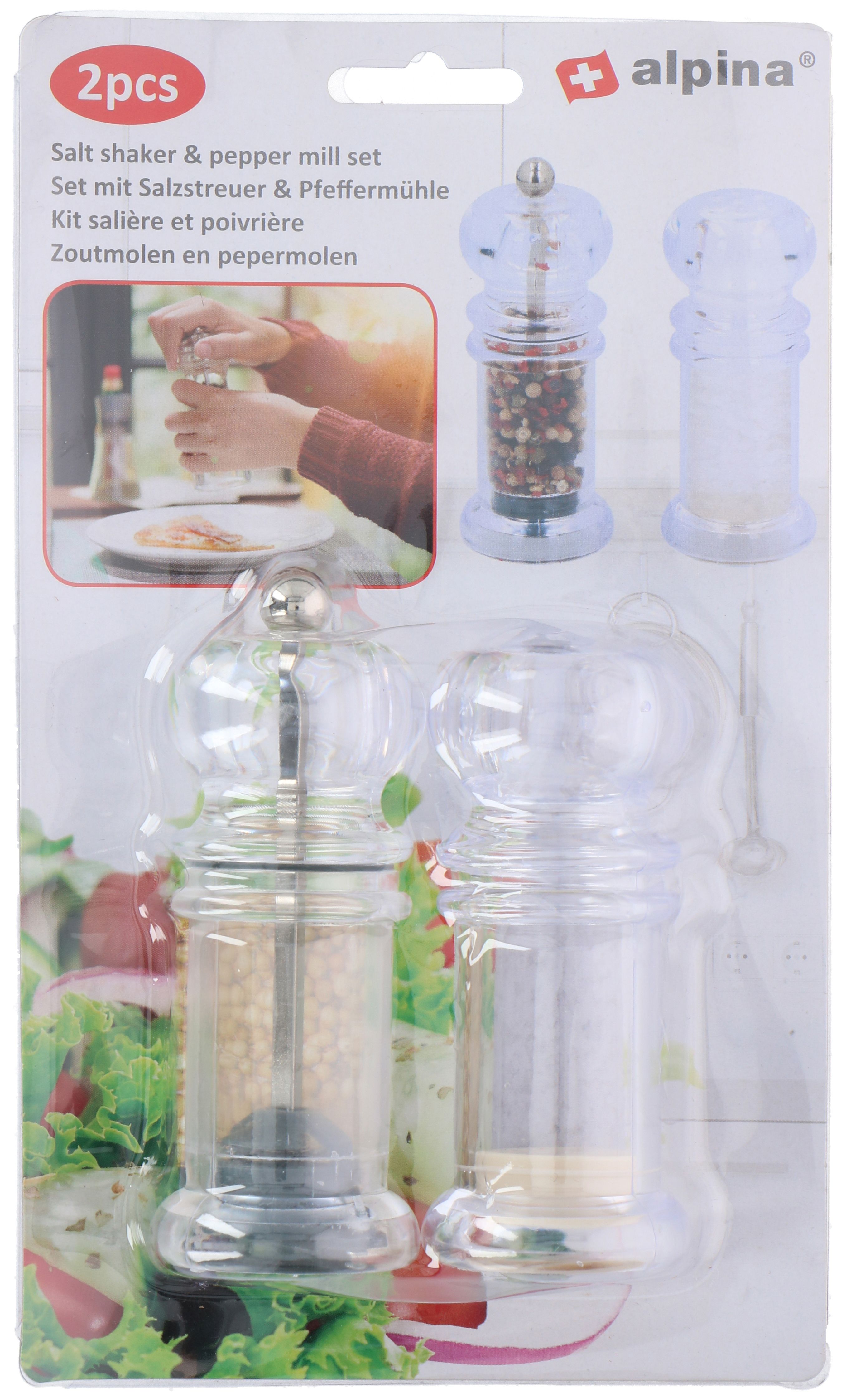 Lot de 2 moulins poivre & sel ALPINA Lot de 2 moulins poivre & sel ALPINA