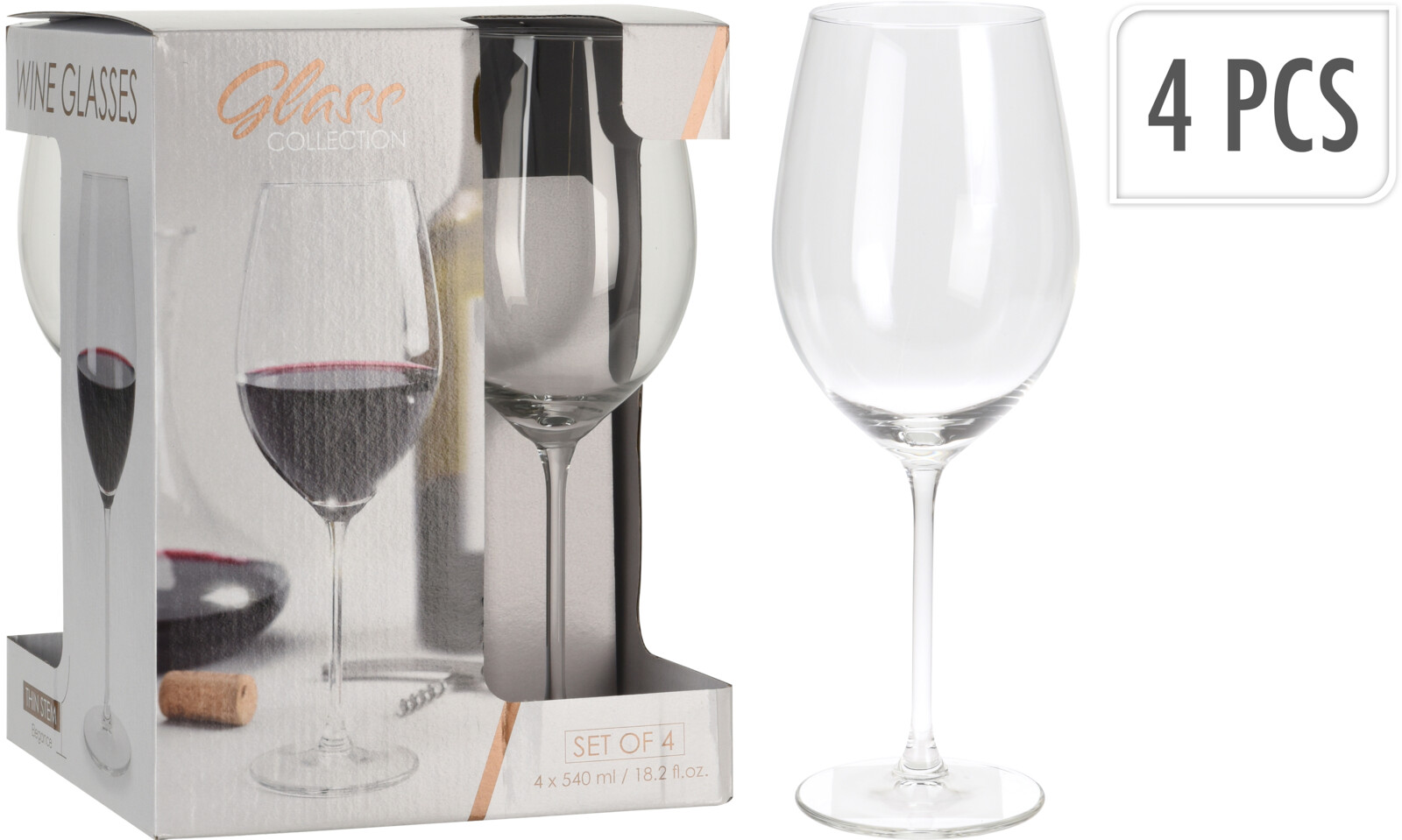 Lot de 4 verres à vin rouge EH