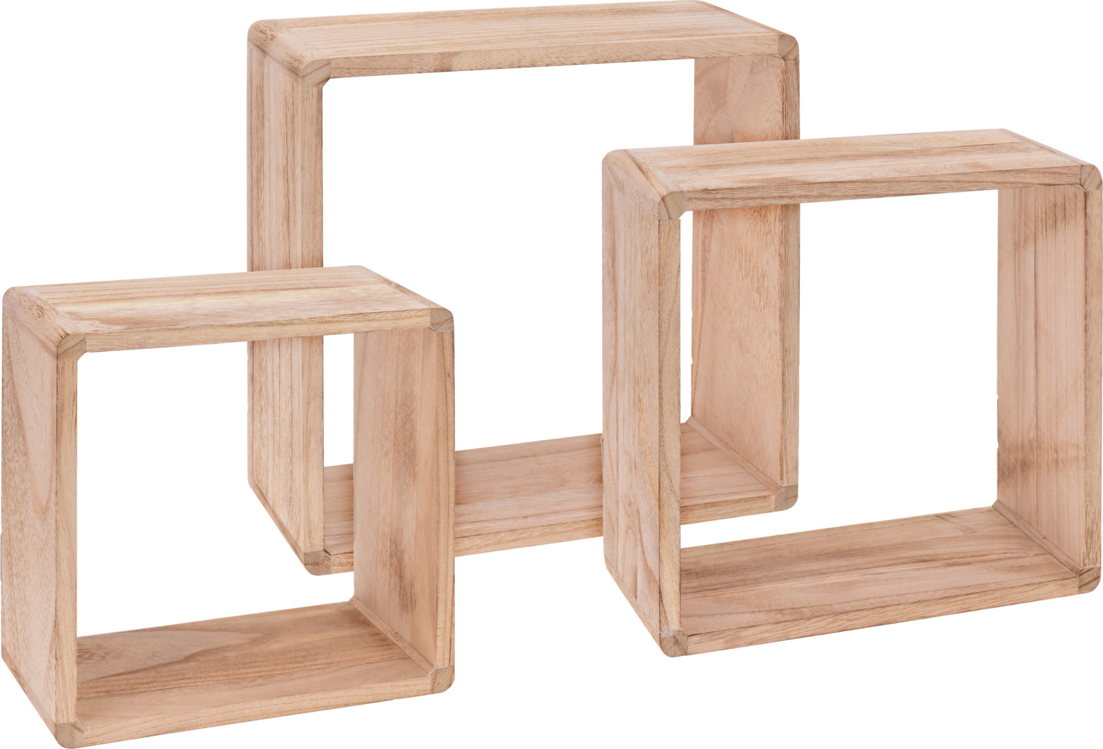 Lot de 3 étagères murales Cubes en bois