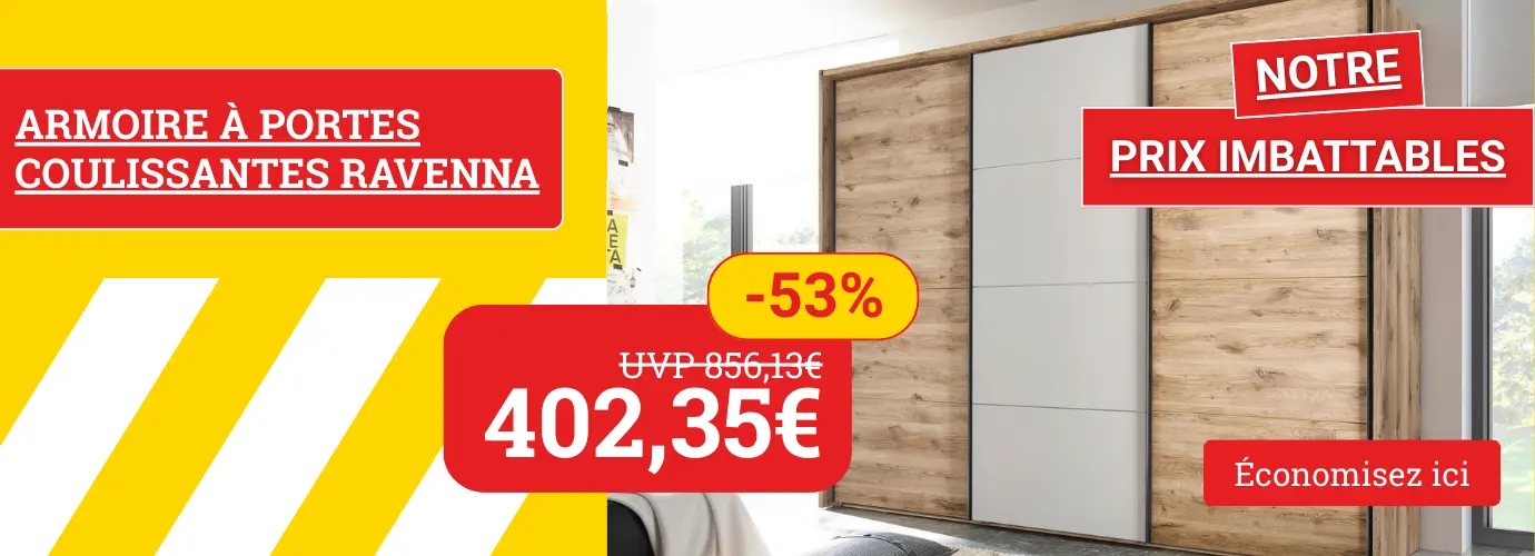 Armoire à portes coulissantes RAVENNA -> faites des économies MEGA dès maintenant !