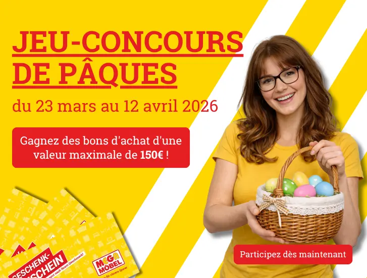 Jeu-concours de Pâques ! Gagnez des bons d'achat d'une valeur maximale de 150 €. En savoir plus ici >