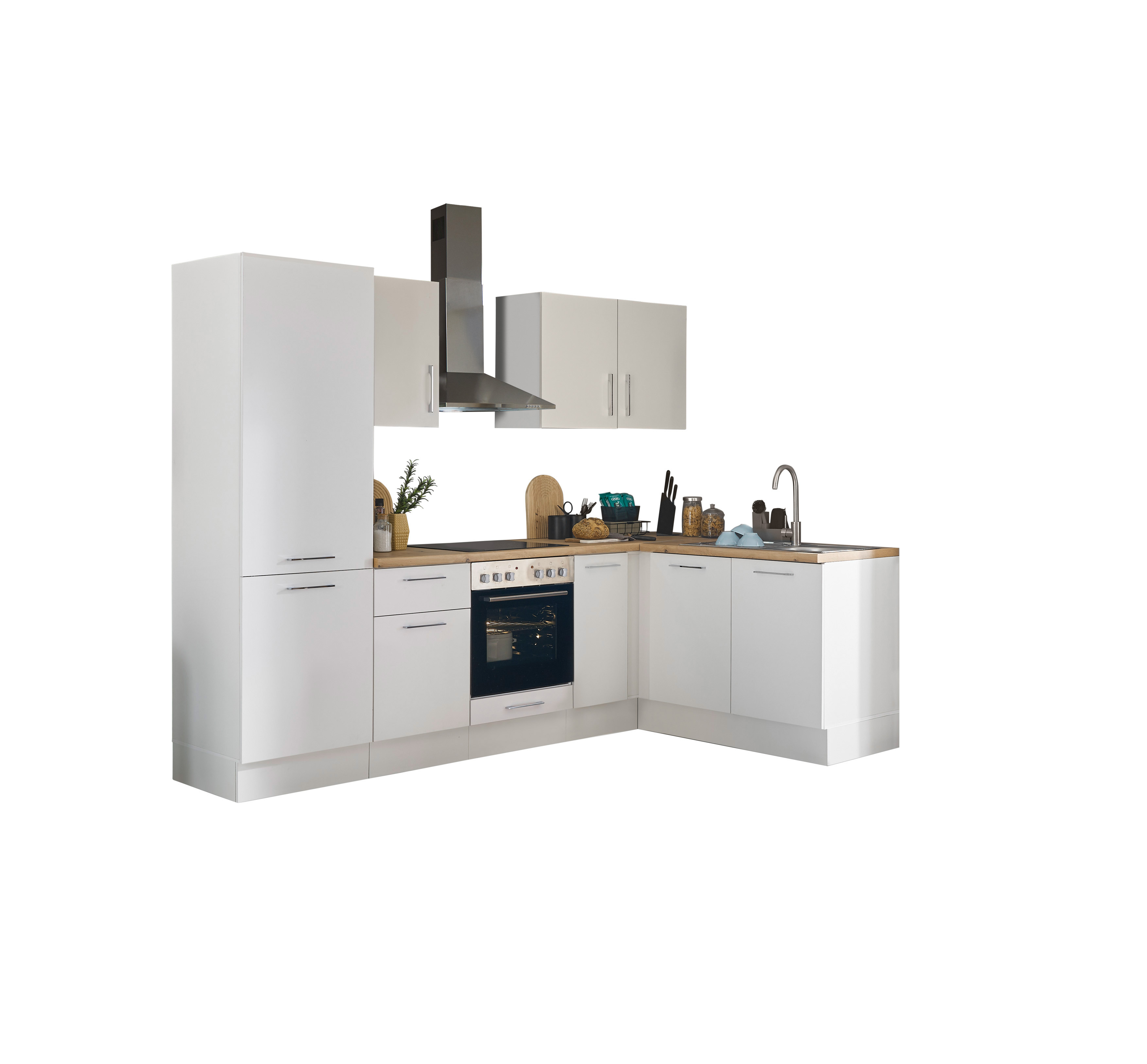 Bloc cuisine avec électroménager CORNWALL (cuisine d'angle-réfrigérateur) I