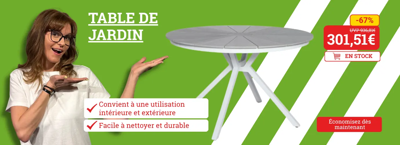 Table de jardin FREDERICA - profitez dès maintenant de cette offre