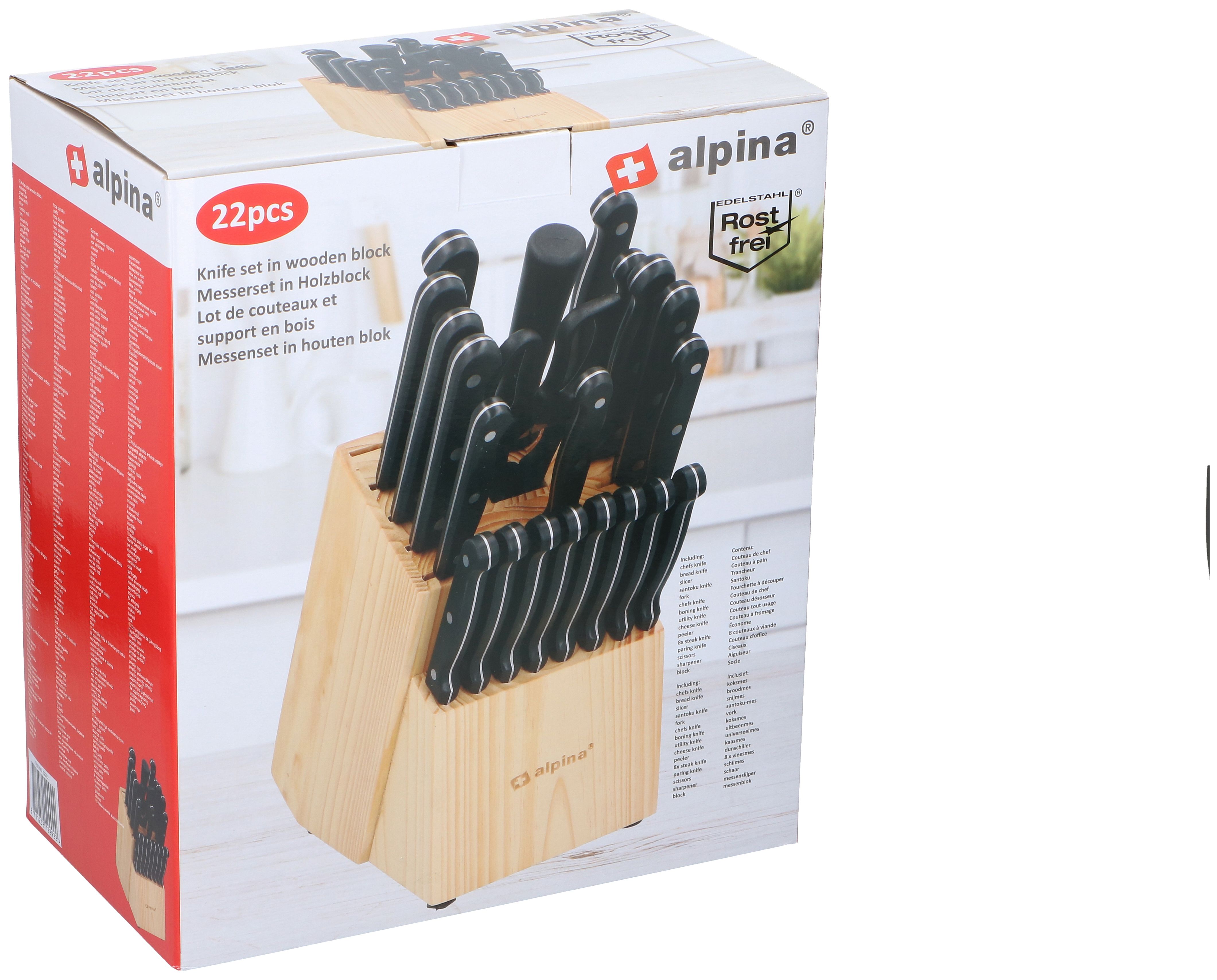 Bloc avec couteaux de cuisine 22 pièces ALPINA Bloc avec couteaux de cuisine 22 pièces ALPINA