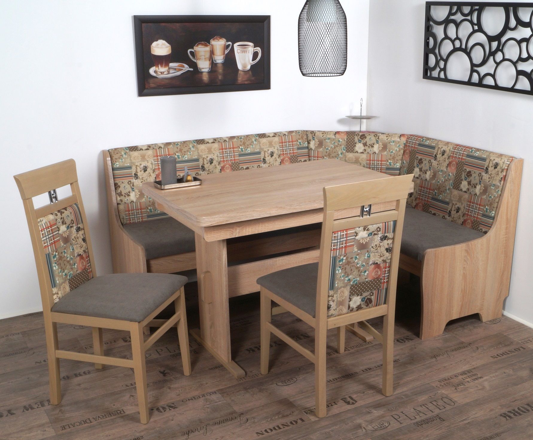 Coin repas avec banquette d'angle 4 éléments BREMEN MT