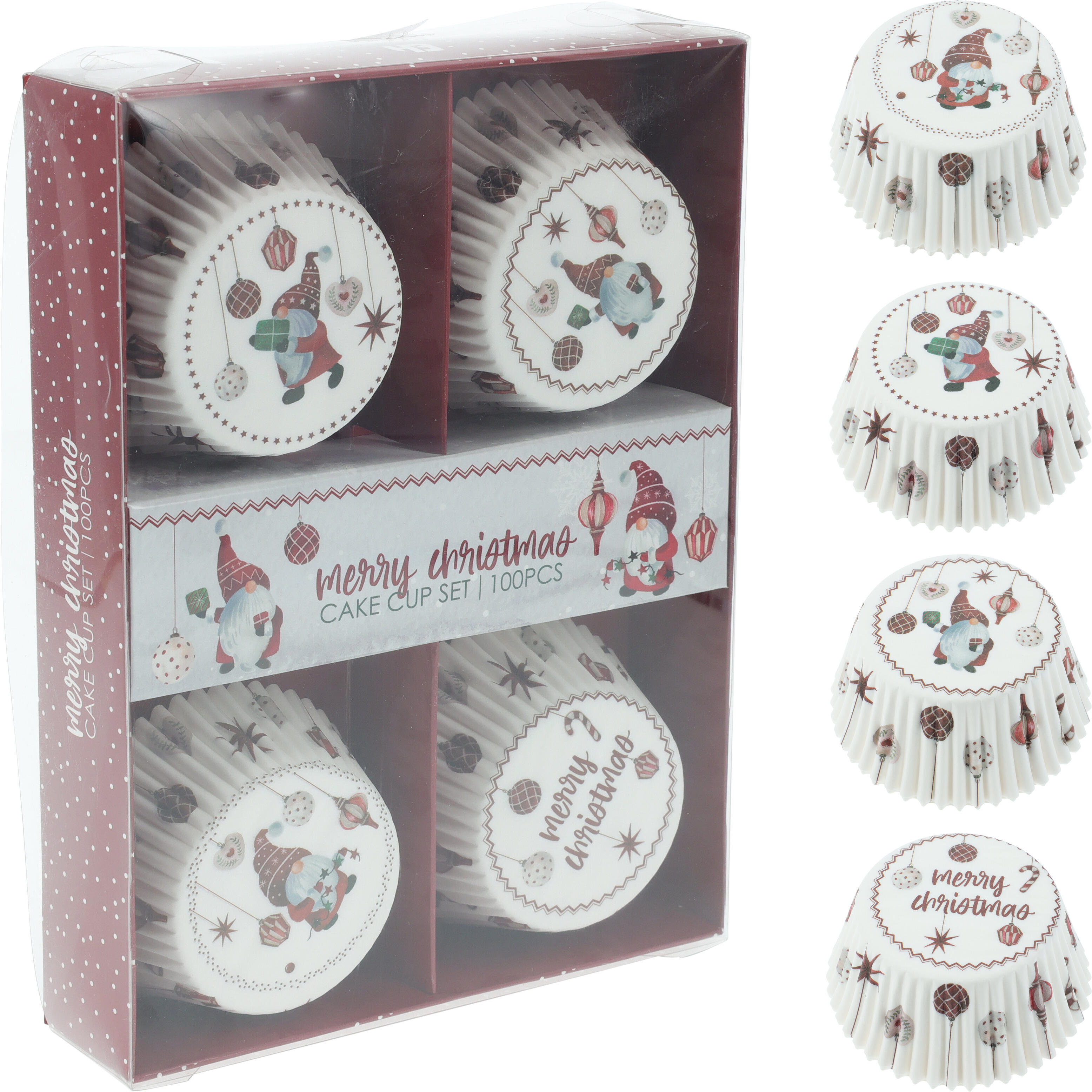 Lot de 100 moules à muffins motif lutin CHRISTMAS