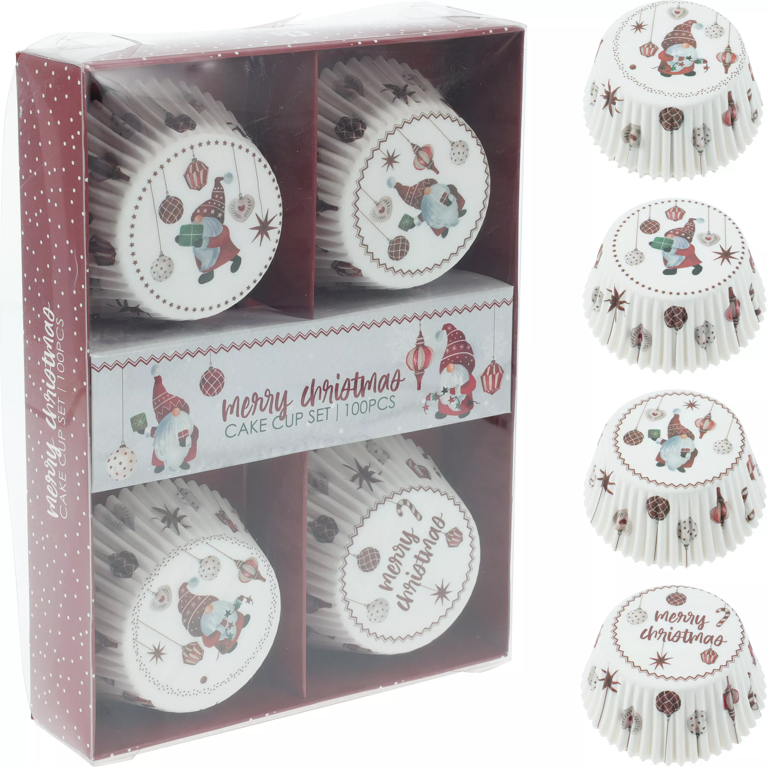 Lot de 100 moules à muffins motif lutin CHRISTMAS