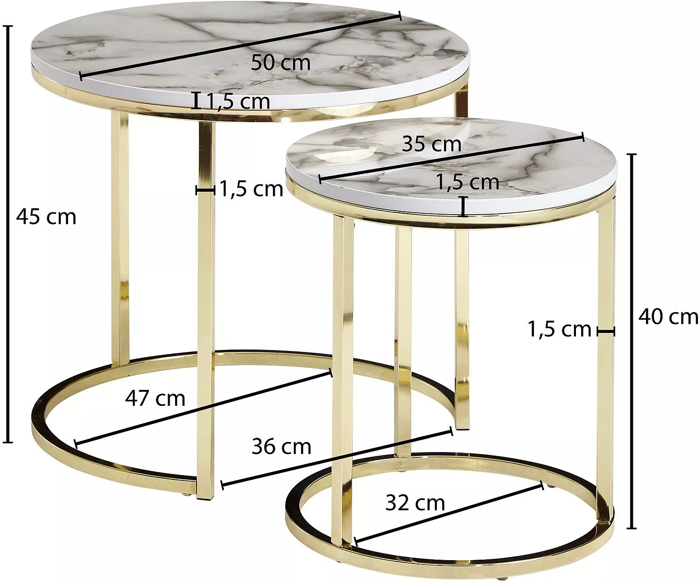 Lot de 2 tables gigognes LAM LUK KA Lot de 2 tables gigognes LAM LUK KA