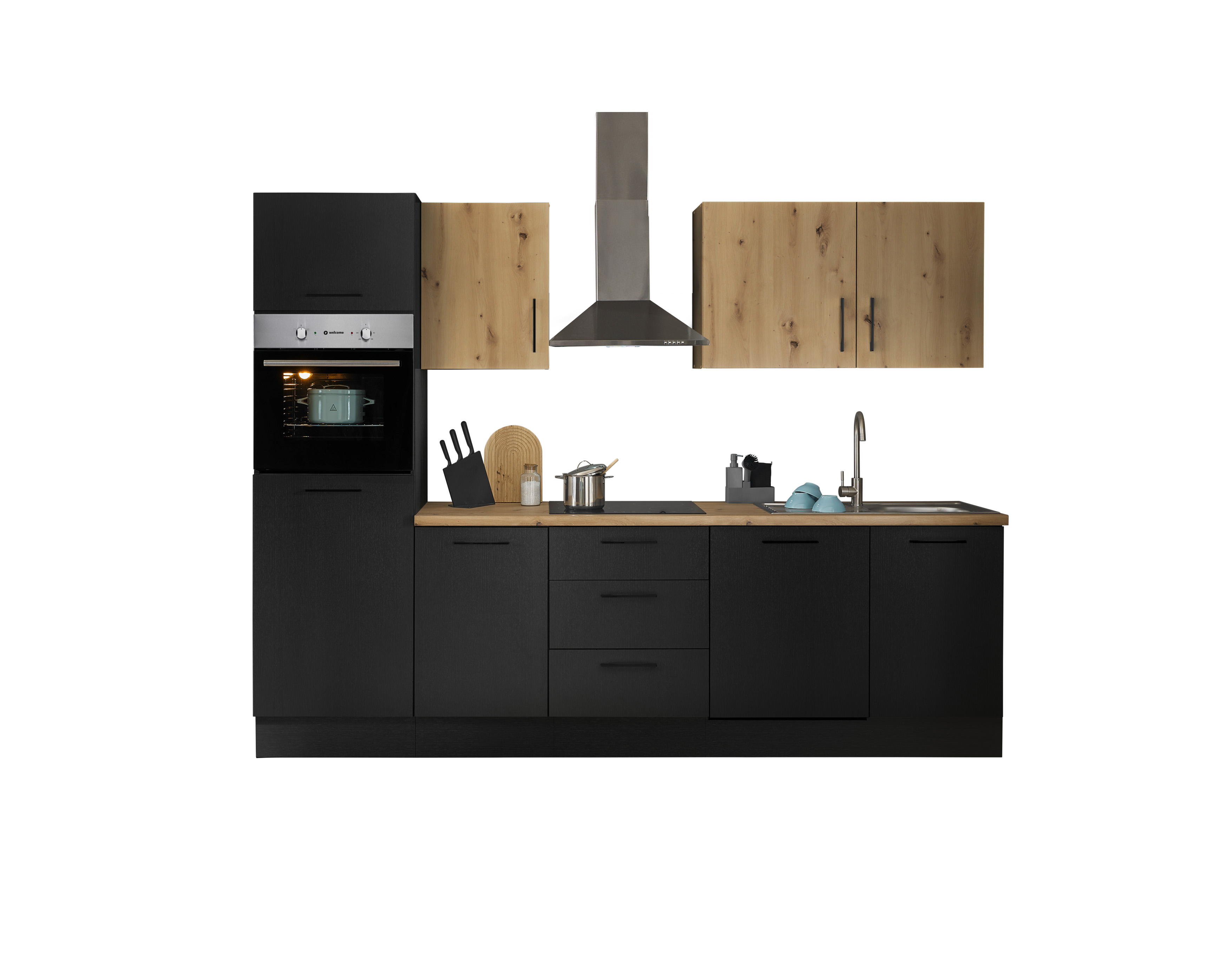 Bloc cuisine avec électroménager CORNWALL (bloc cuisine-four-réfrigérateur) IX Bloc cuisine avec électroménager CORNWALL (bloc cuisine-four-réfrigérateur) IX