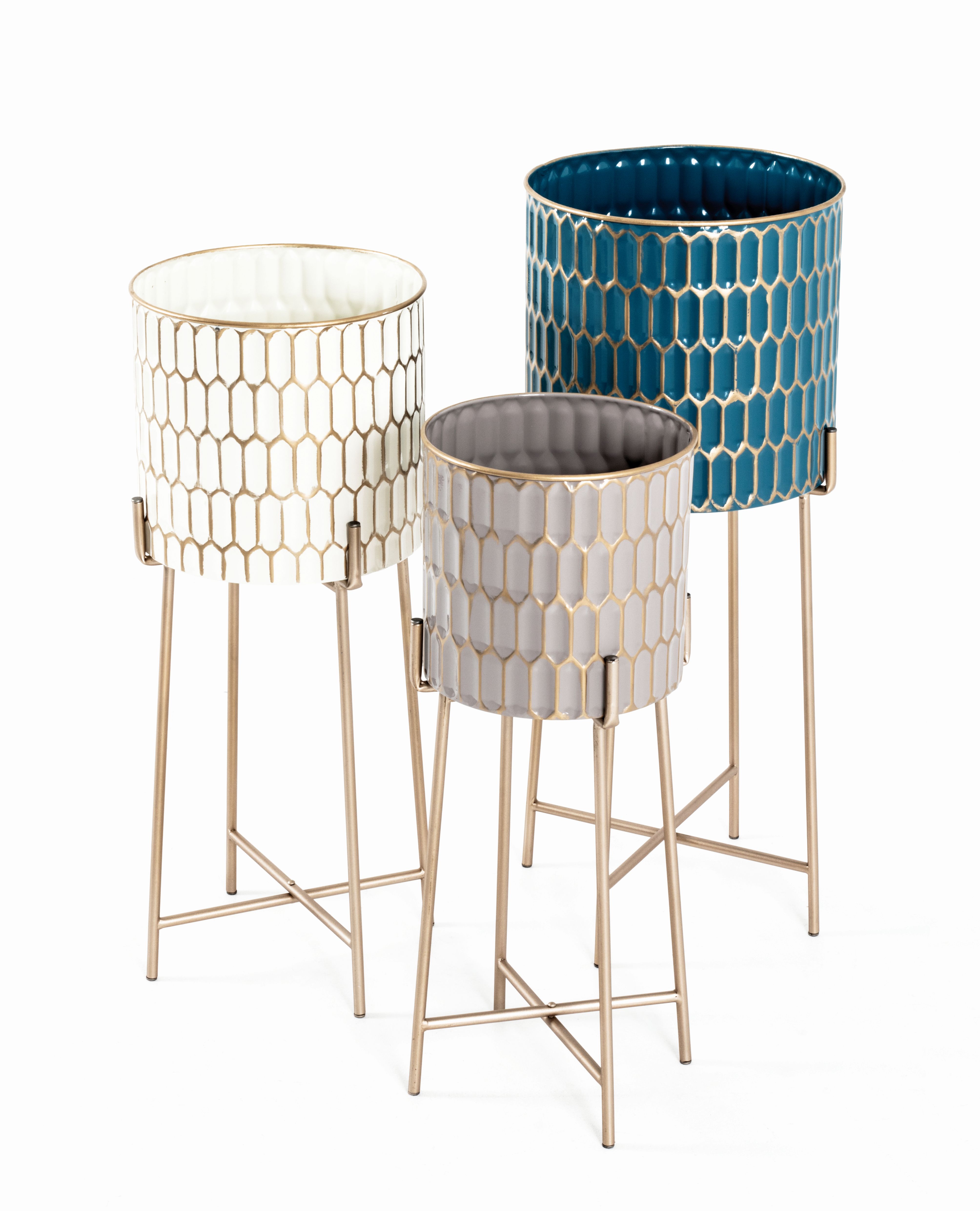 Lot de 3 sellettes porte-plantes 21266