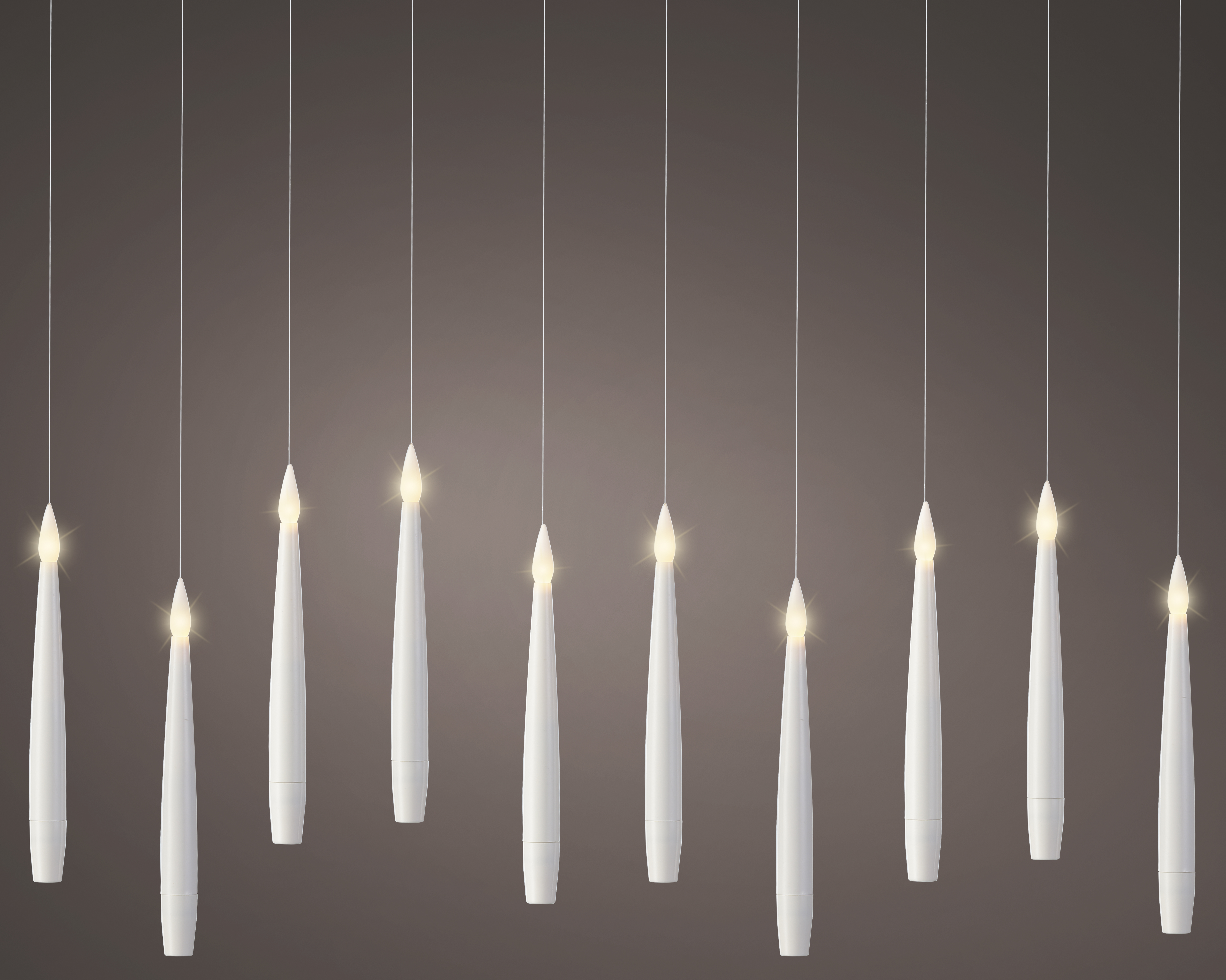 Lot de 10 bougies LED suspendues LED