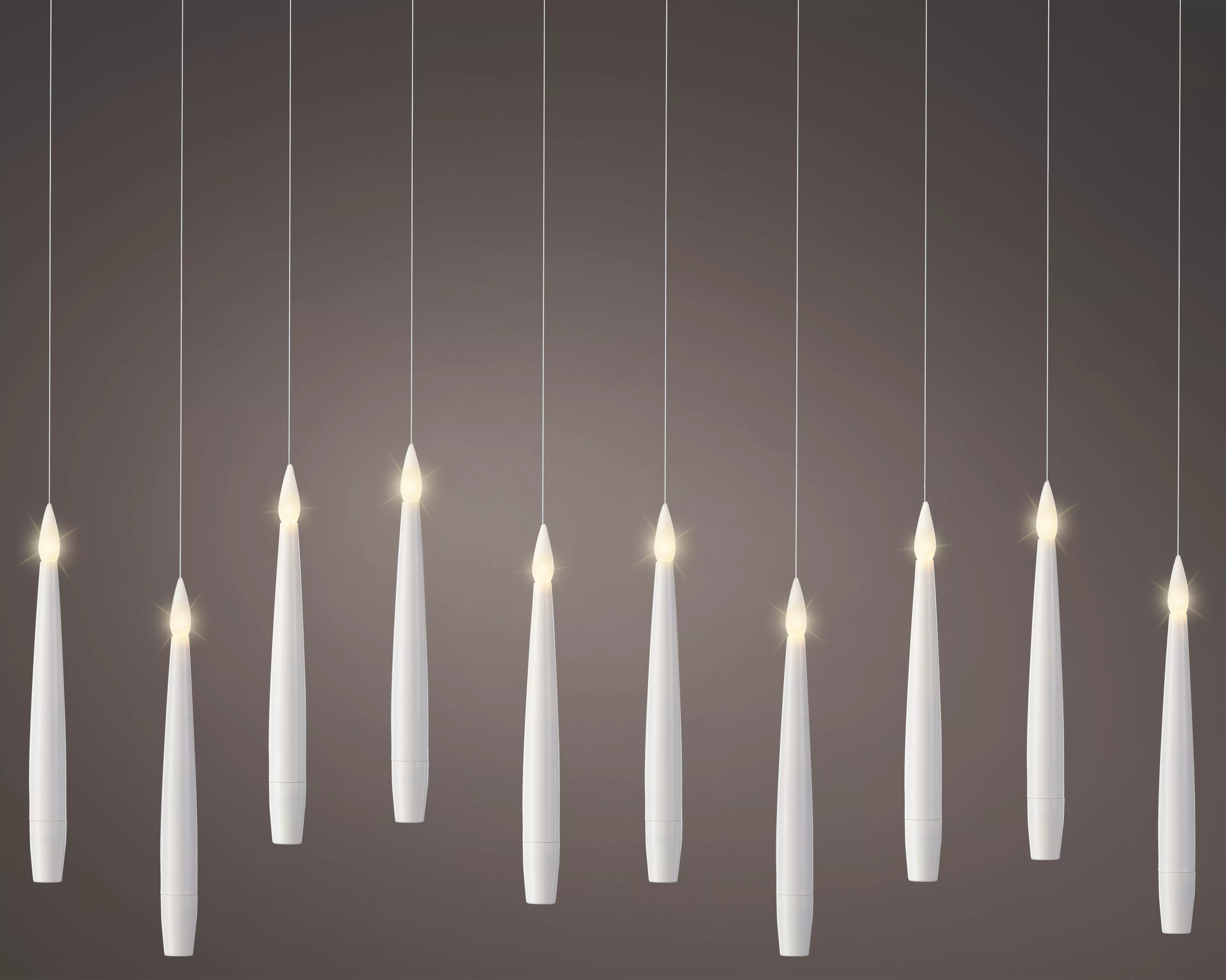 Lot de 10 bougies LED suspendues LED