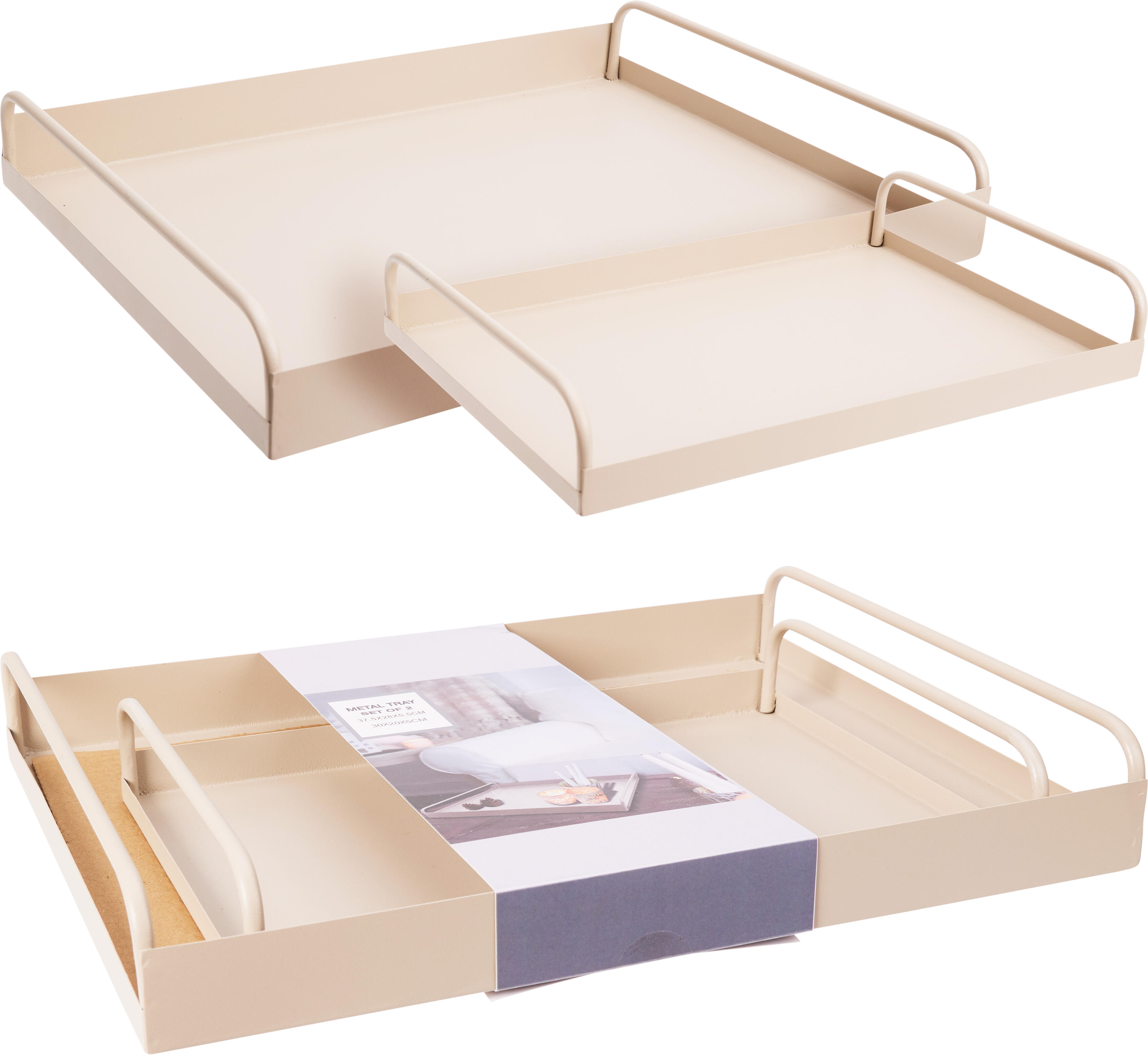 Lot de 2 plateaux avec poignées EH