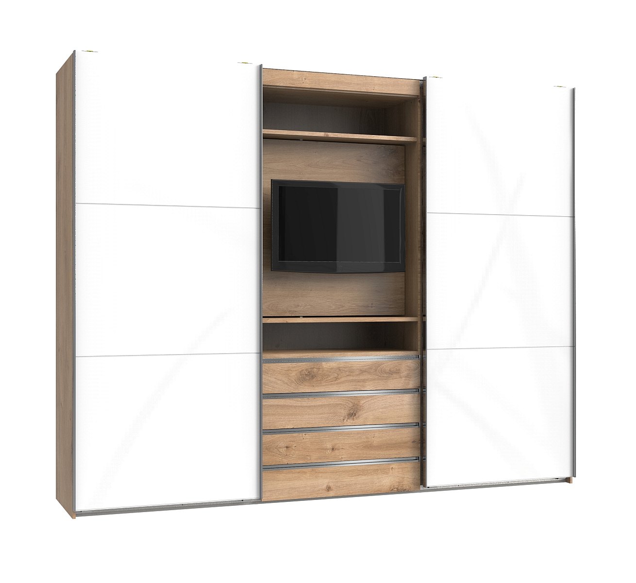 Armoire à portes coulissantes avec support TV intégré MAGIC GLAS Armoire à portes coulissantes avec support TV intégré MAGIC GLAS