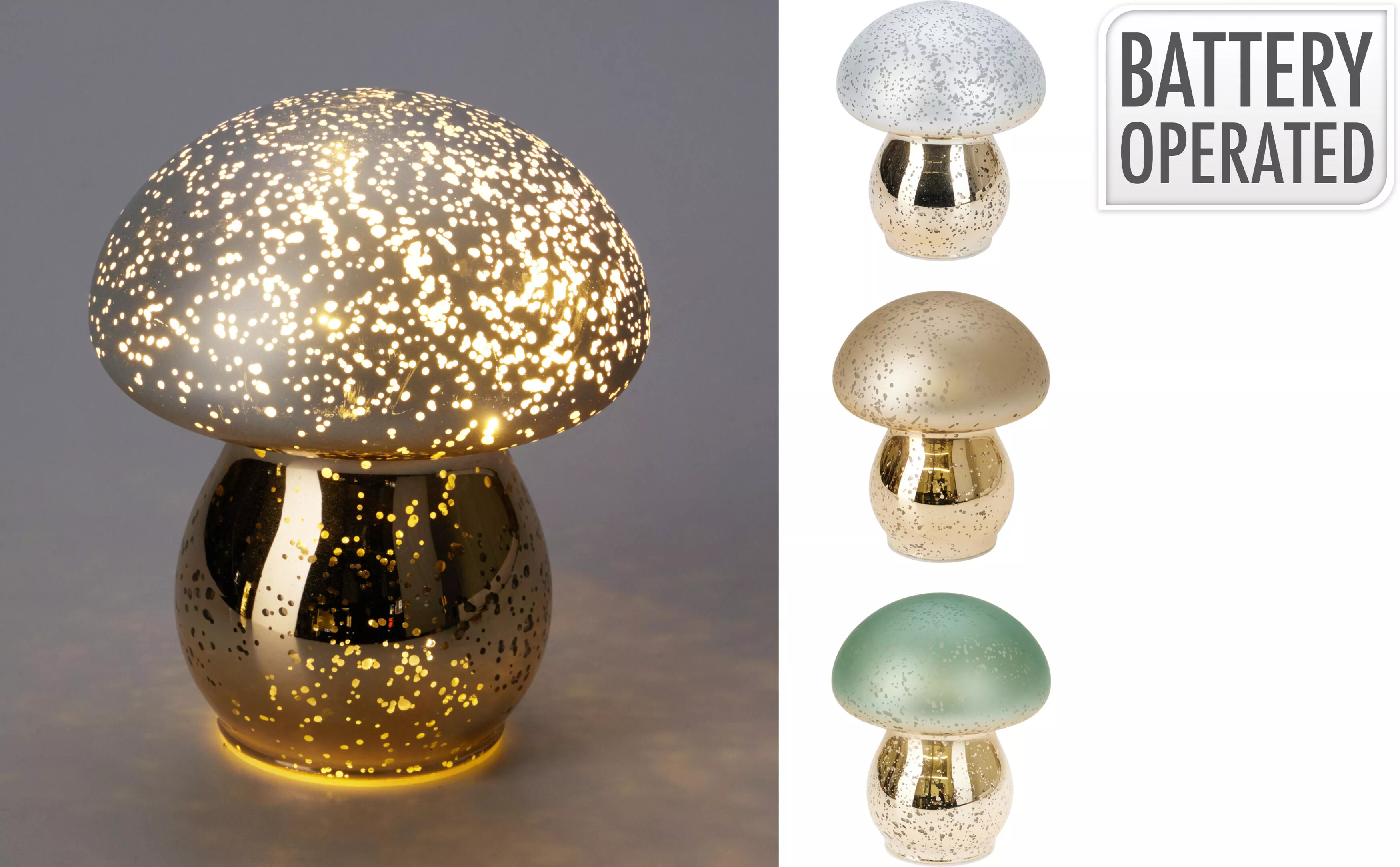 Champignon en verre avec LED DEKO