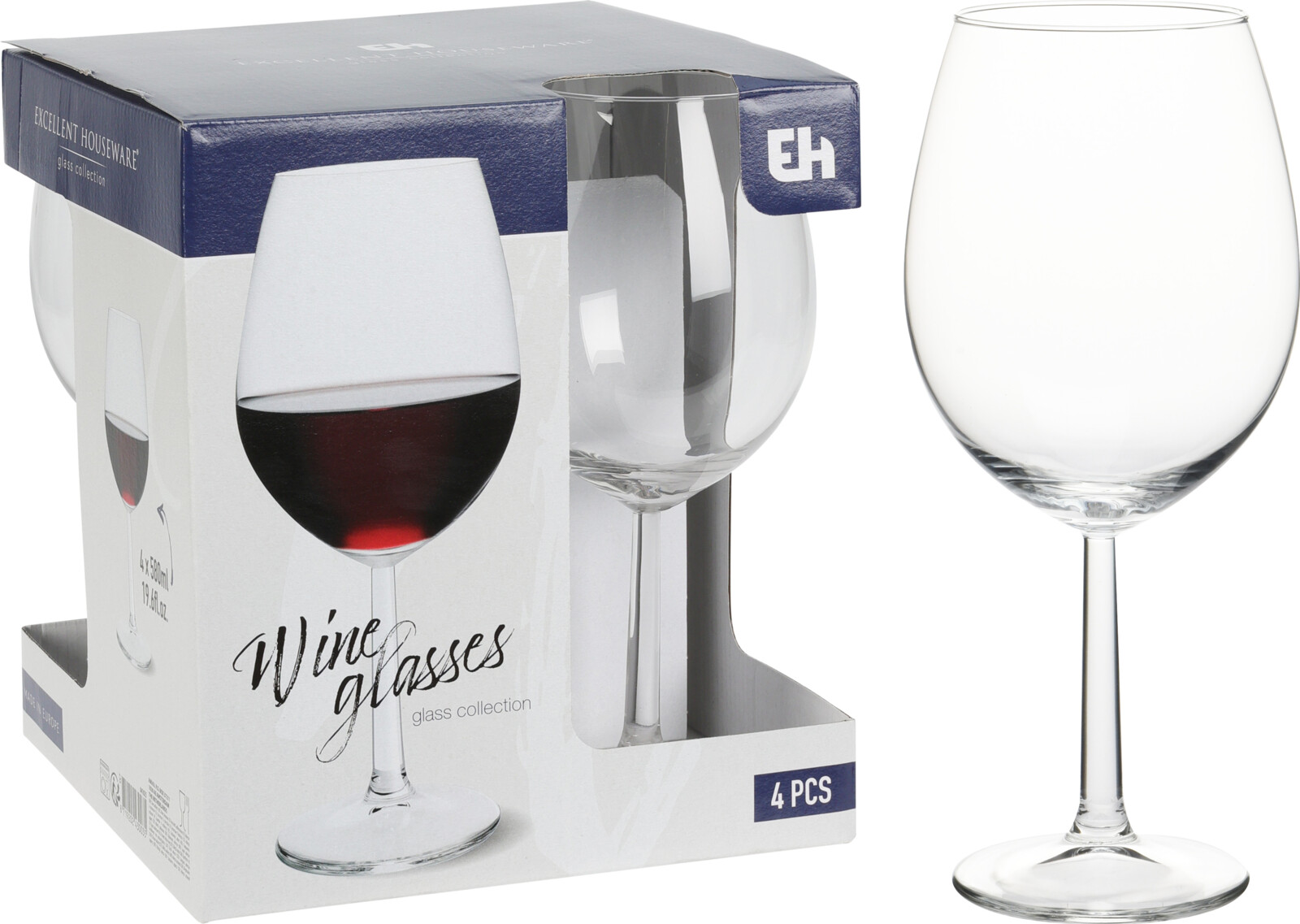 Lot de 4 verres à vin rouge EH