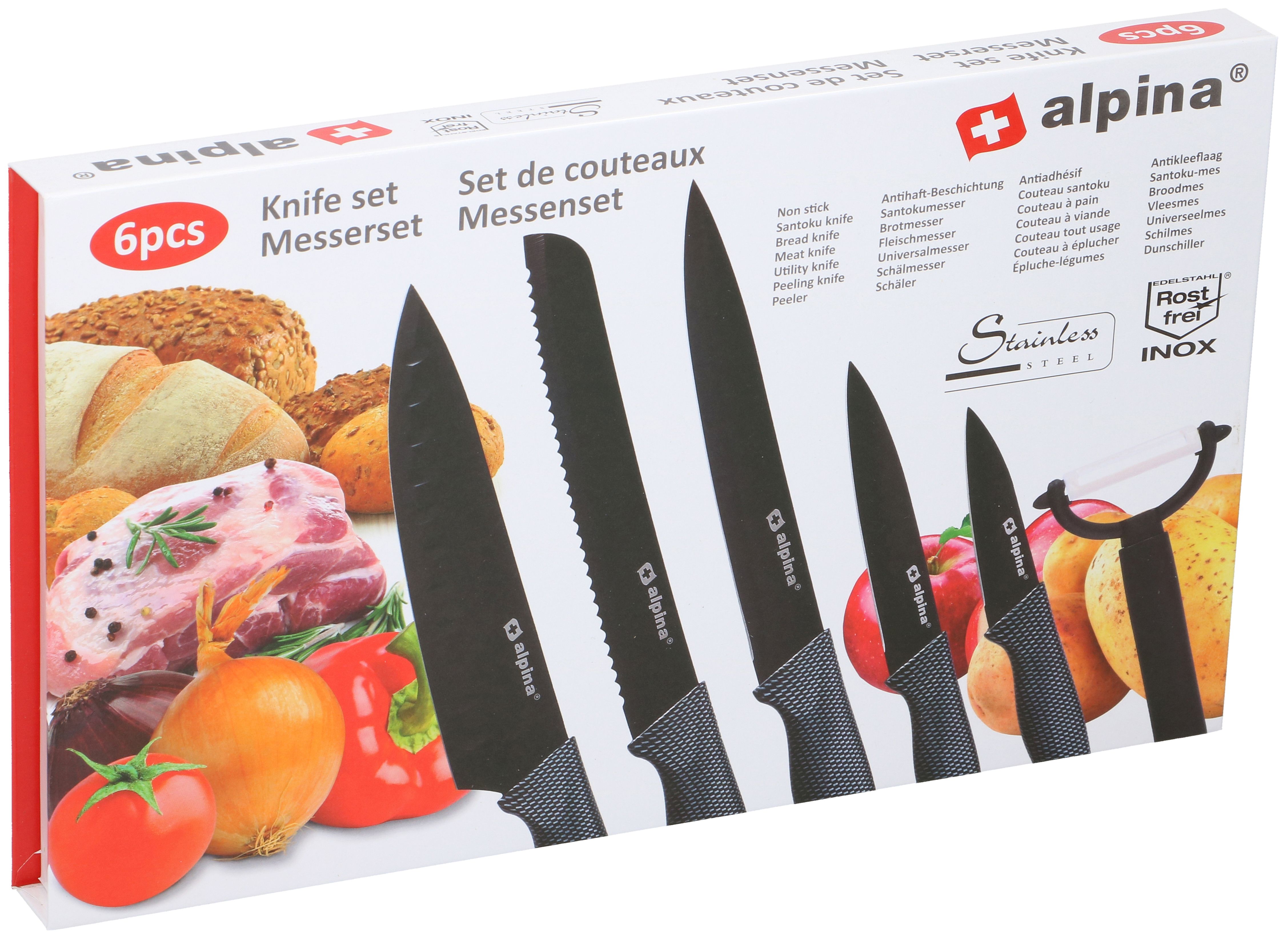 Lot de couteaux et éplucheur 6 pièces ALPINA