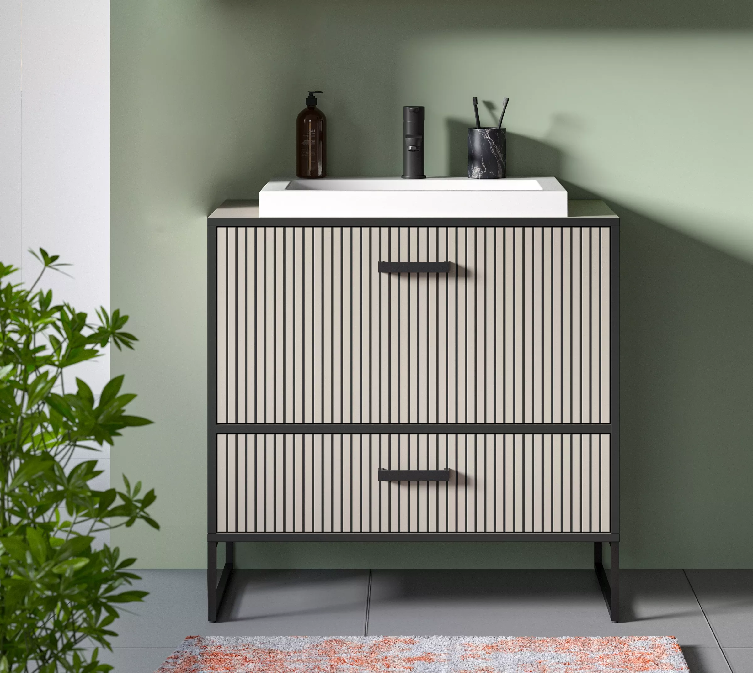 Waschbeckenunterschrank mit Waschbecken BAGNO