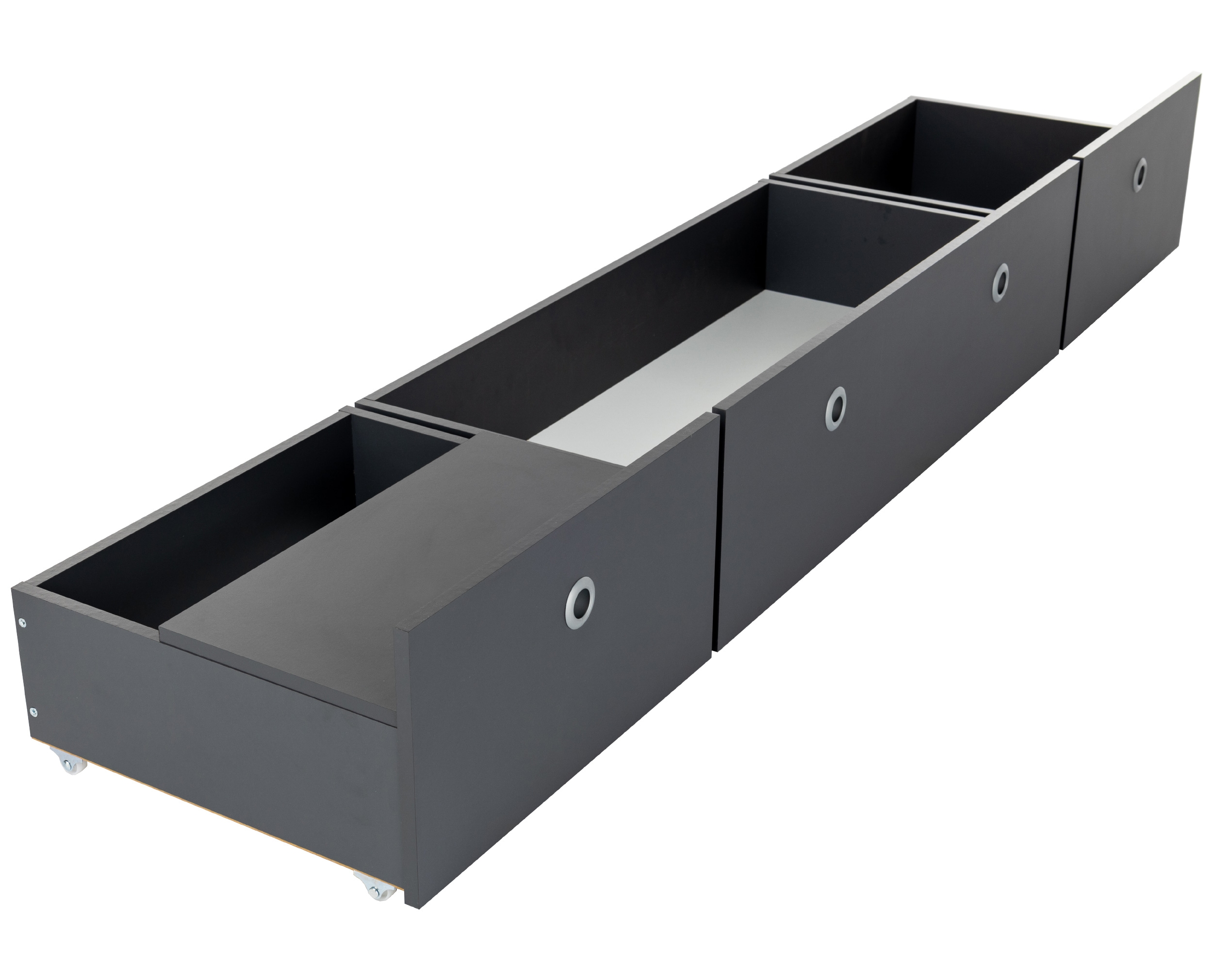 Lot de 3 tiroirs à roulettes ALESSIA Lot de 3 tiroirs à roulettes ALESSIA
