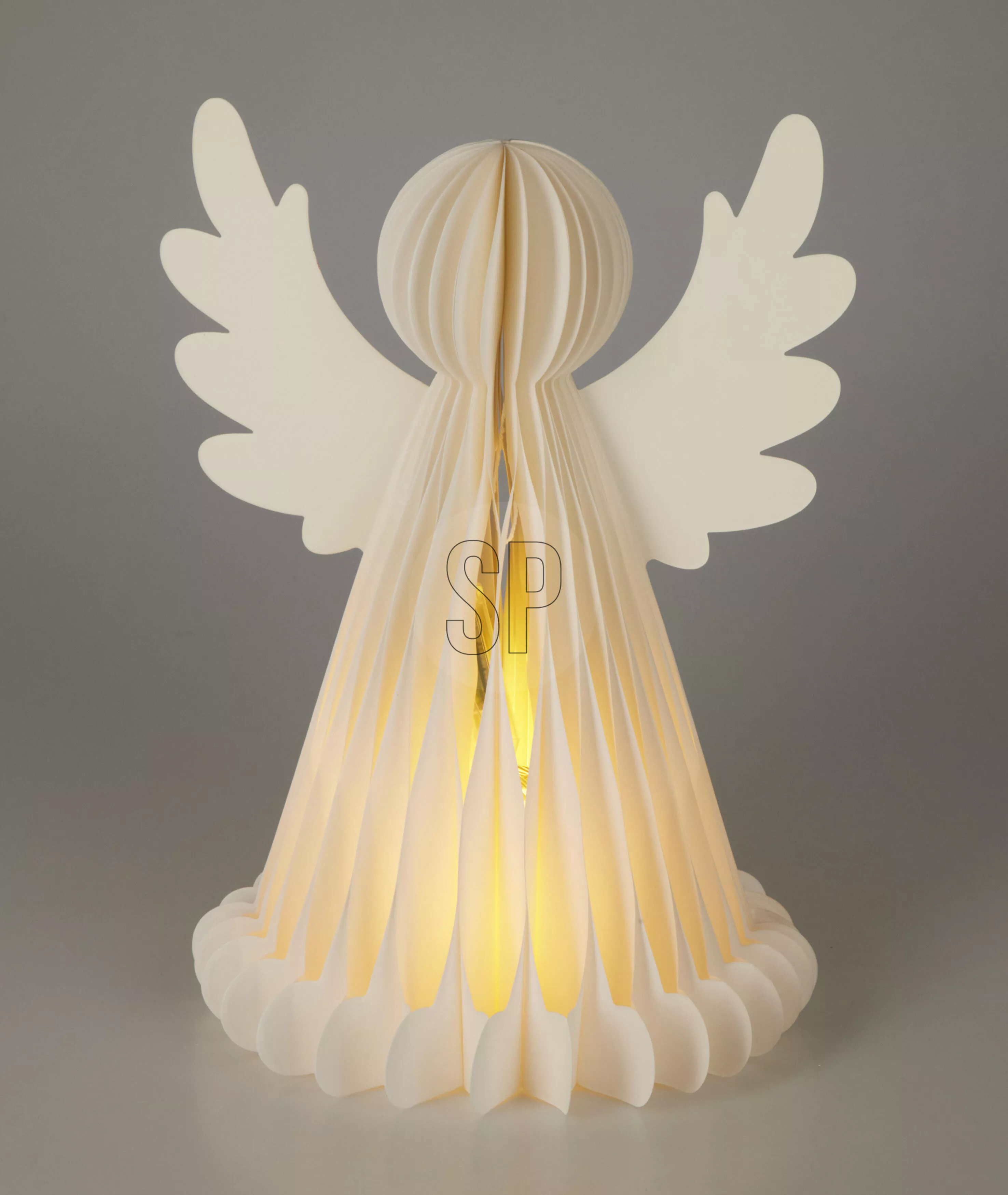 Ange en papier avec LED CHRISTMAS