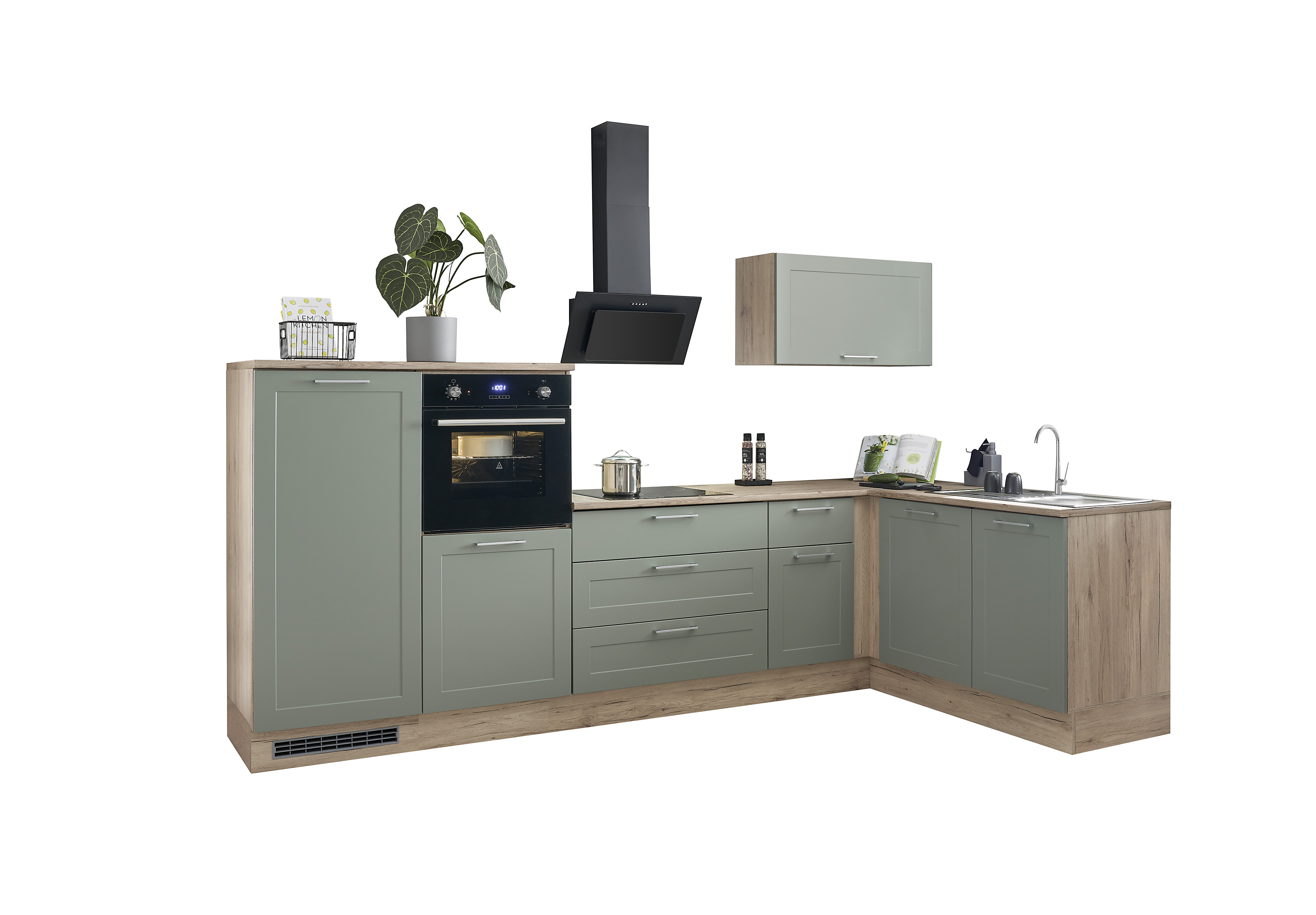 Bloc cuisine avec électroménager HASTINGS (cuisine d'angle - meuble pour frigo - meuble pour four) II Bloc cuisine avec électroménager HASTINGS (cuisine d'angle - meuble pour frigo - meuble pour four) II