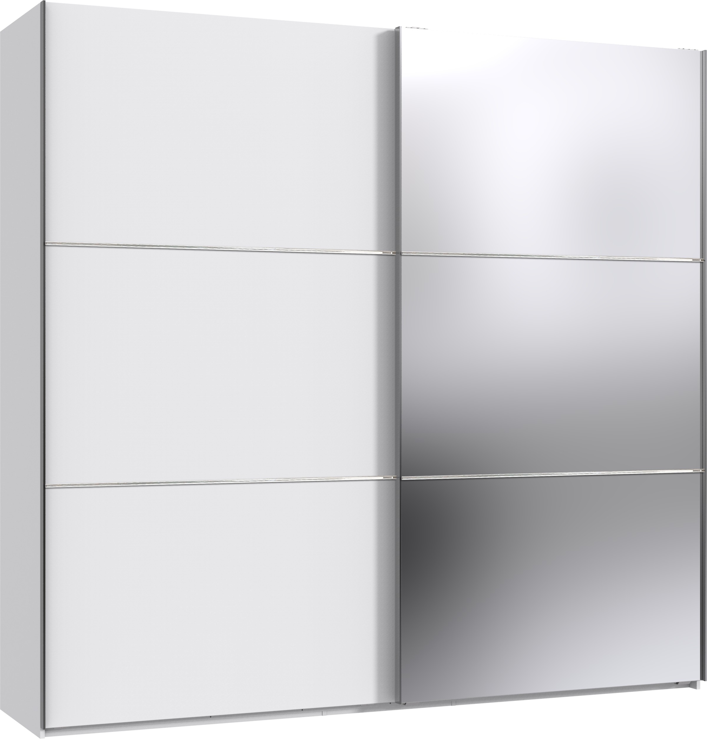 Armoire 2 Portes Coulissantes Avec Miroir 131 Cm Blanche - SALOA | Maison Et Styles