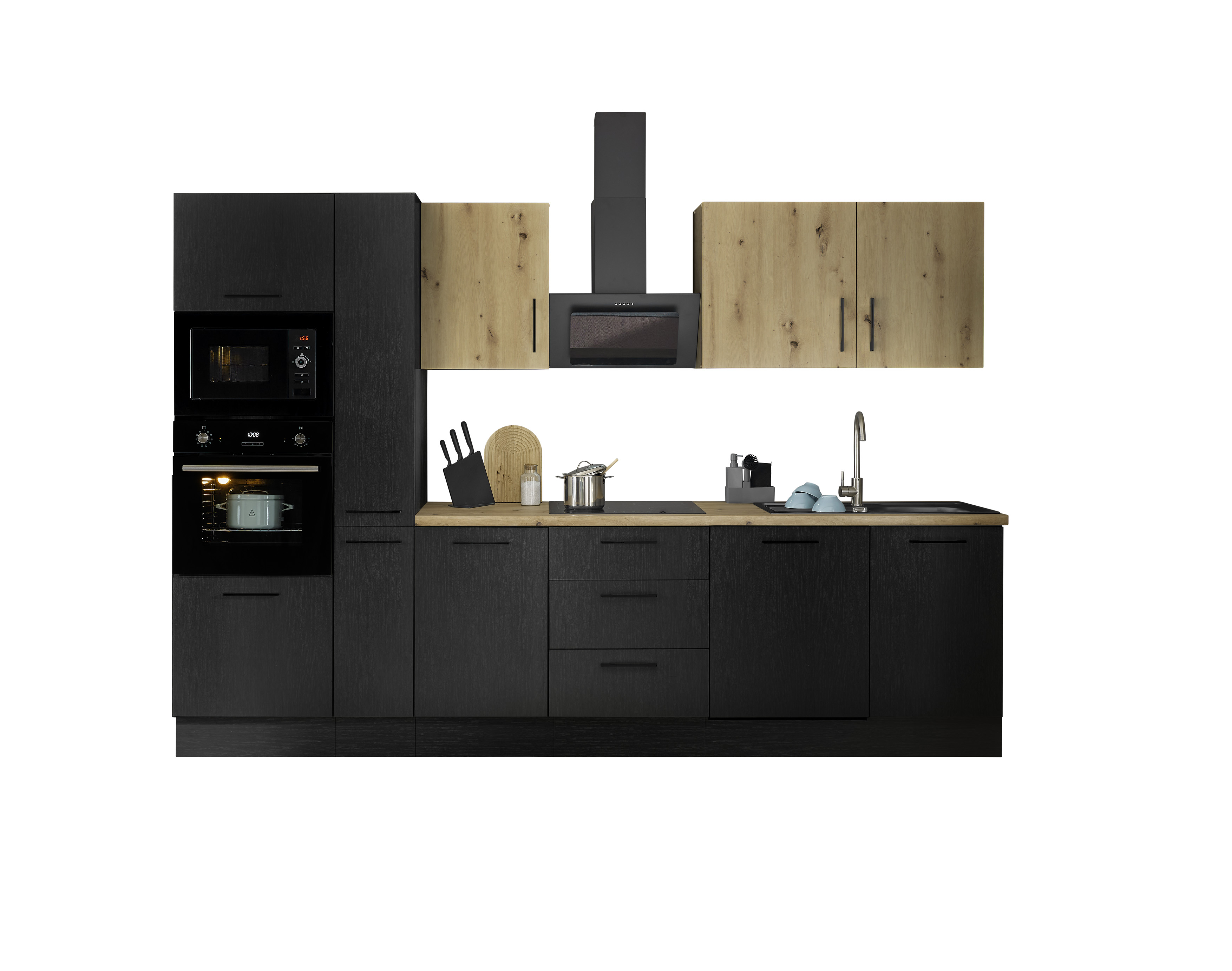 Bloc cuisine avec électroménager CORNWALL (bloc cuisine-four-lave-vaisselle-micro-ondes-armoire coulissante) IV Bloc cuisine avec électroménager CORNWALL (bloc cuisine-four-lave-vaisselle-micro-ondes-armoire coulissante) IV