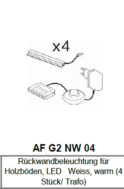 Lot de 4 éclairages de fond RAVENNA AF G2 NW 04