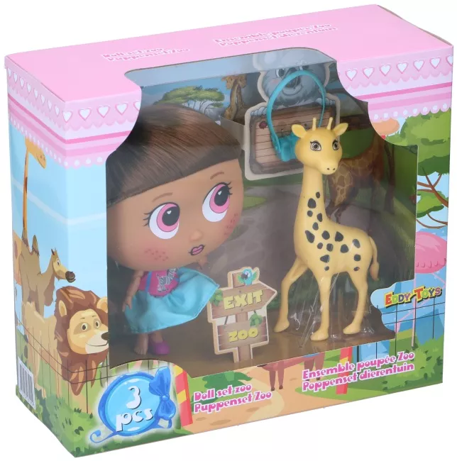 Ensemble poupée et accessoires 3 pièces Zoo EDDY TOYS