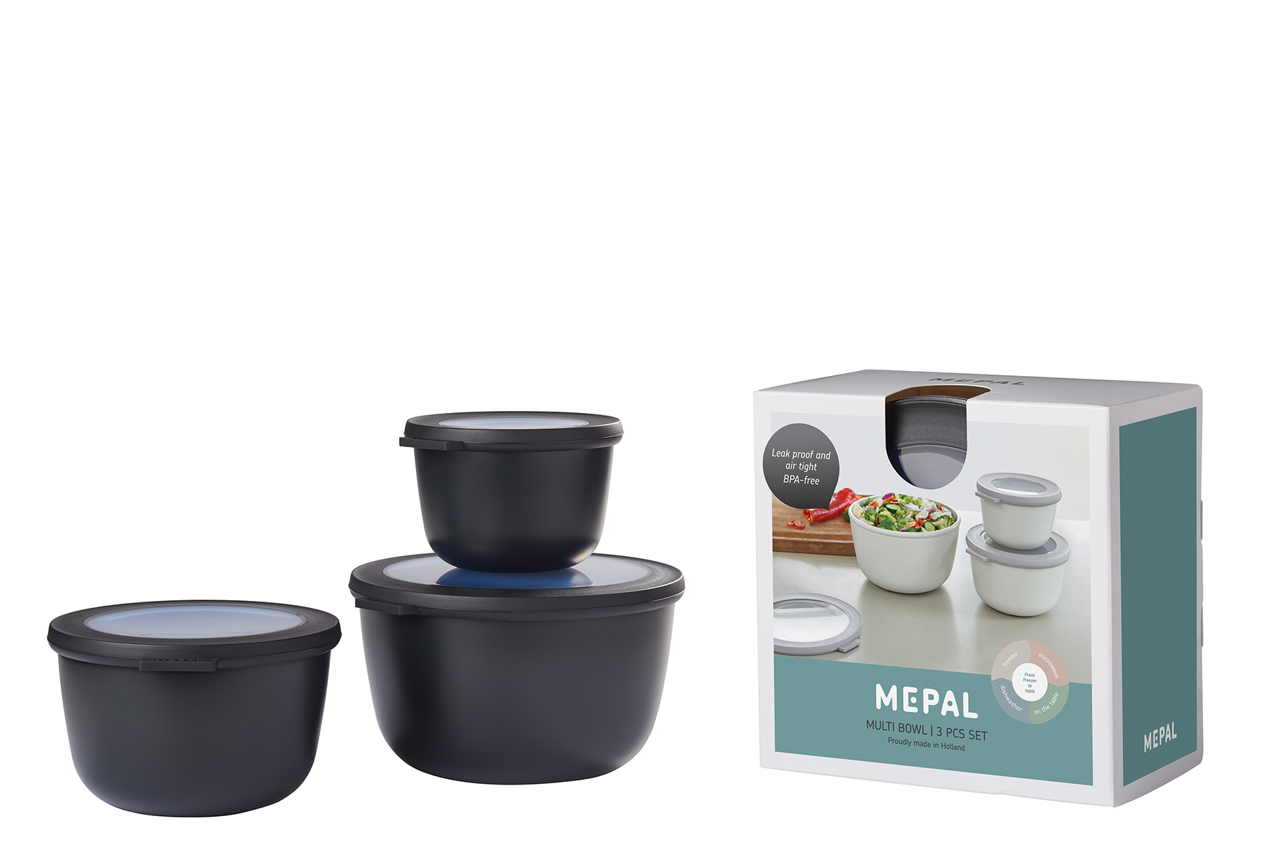 Lot de 3 boîtes alimentaires rondes CIRQULA Lot de 3 boîtes alimentaires rondes CIRQULA