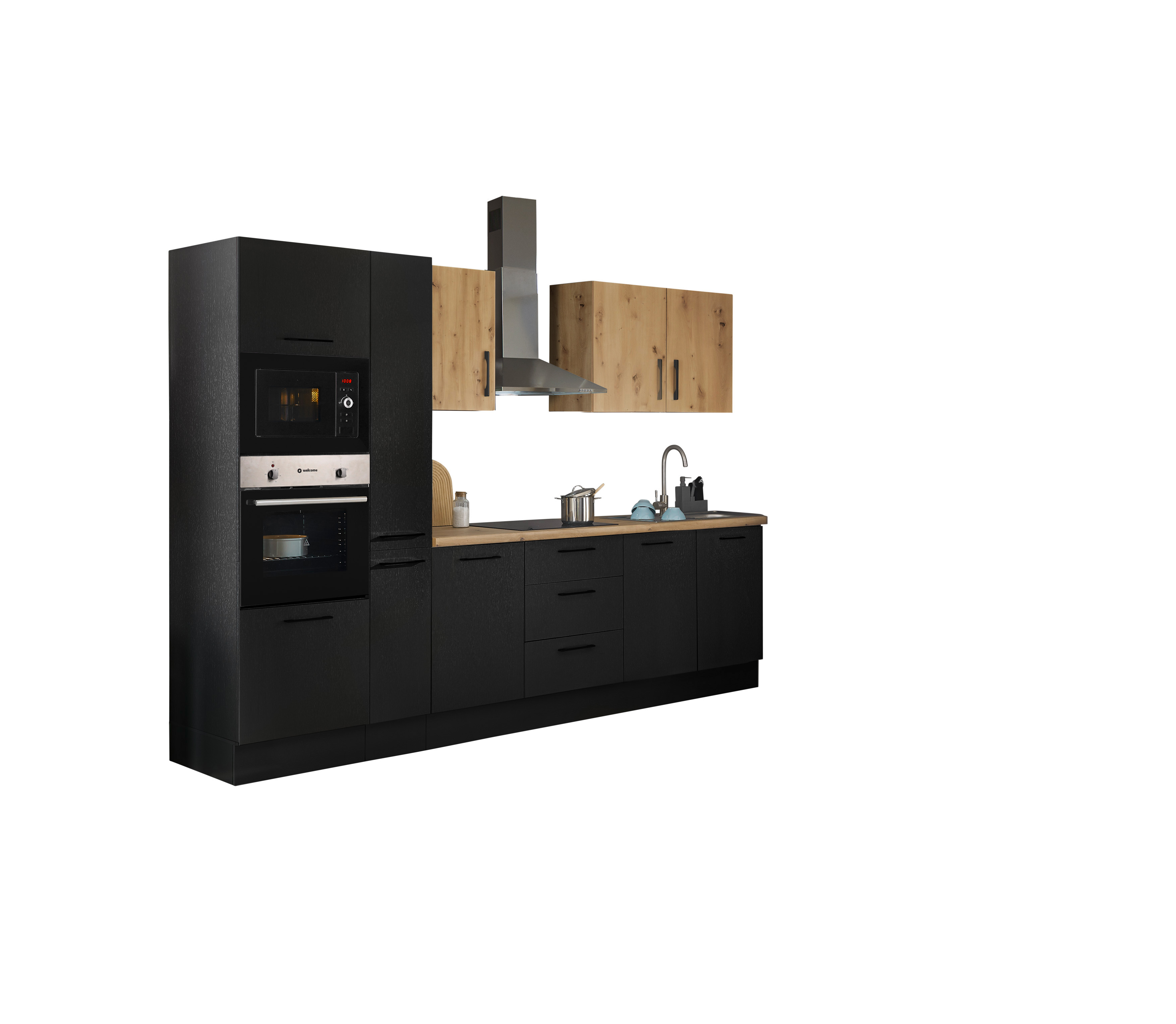 Bloc cuisine avec électroménager CORNWALL (bloc cuisine-four-micro-ondes) IX