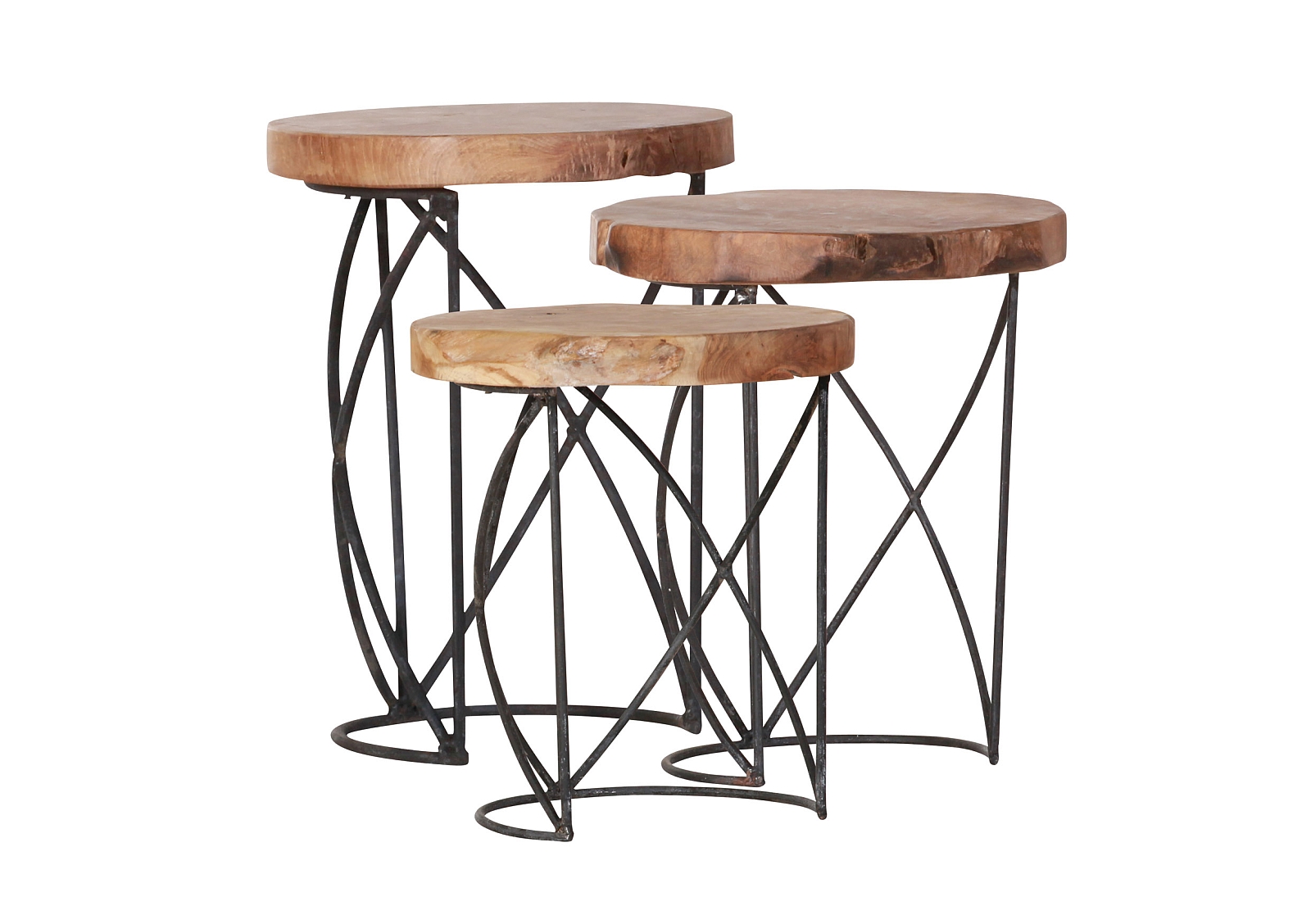 Lot de 3 tables d'appoint NATURE