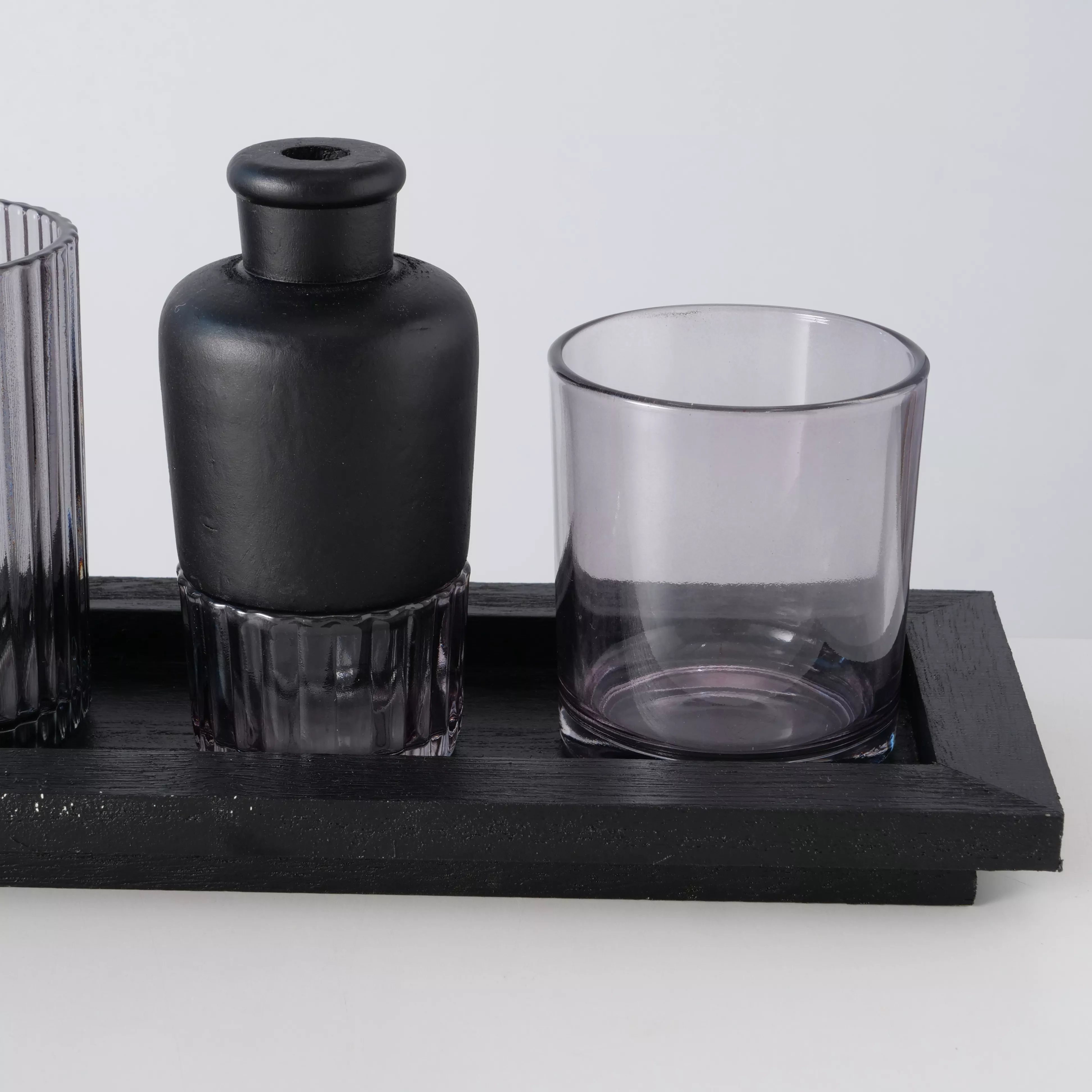 Plateau avec photophores et vases 6 éléments NOLAN