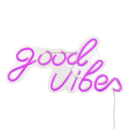 Décoration murale néon inscription Good Vibes JJA